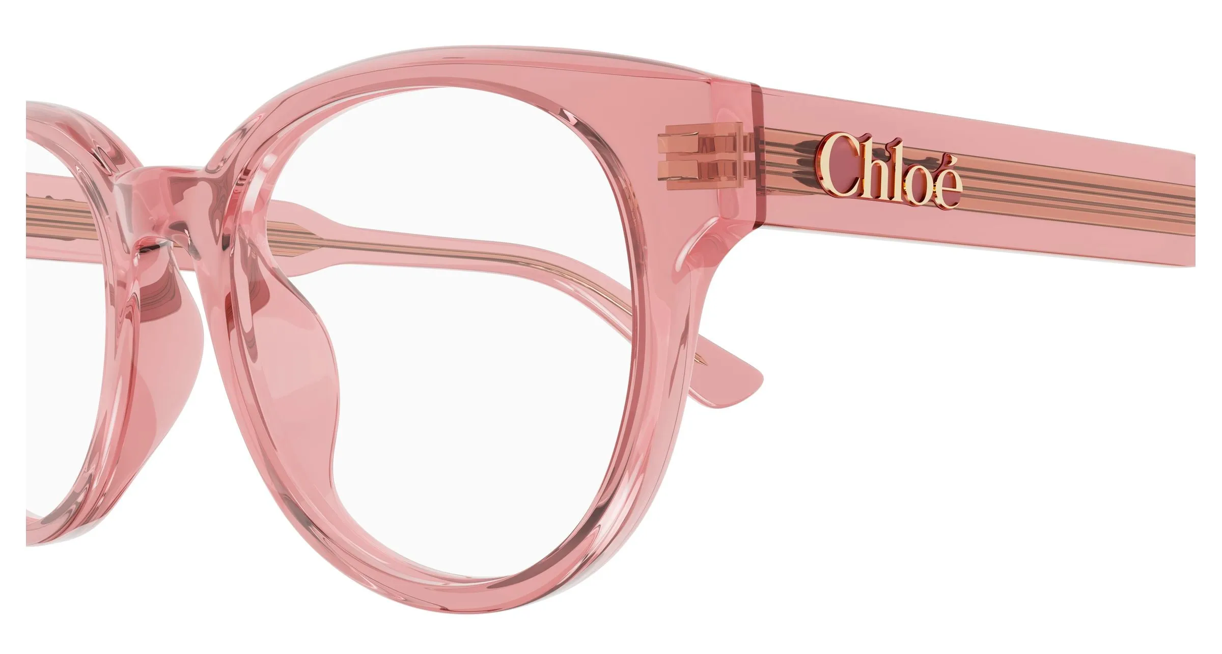 Chloé CH0343OA 003 Montature da vista Acetato Rosa Trasparente Rotonda - immagine 3