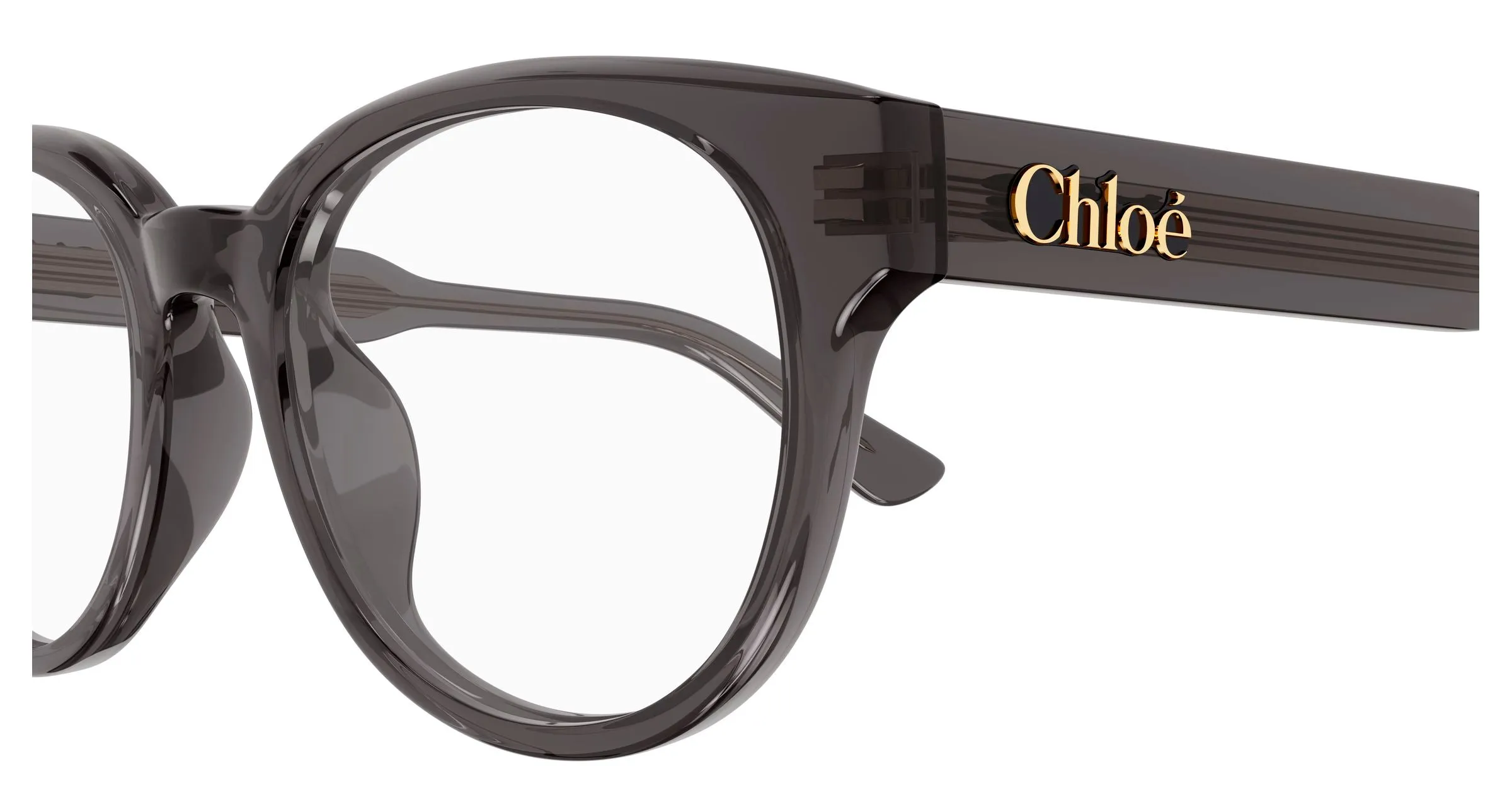 Chloé CH0343OA 001 Montature da vista Acetato Grigio Trasparente Rotonda - immagine 3
