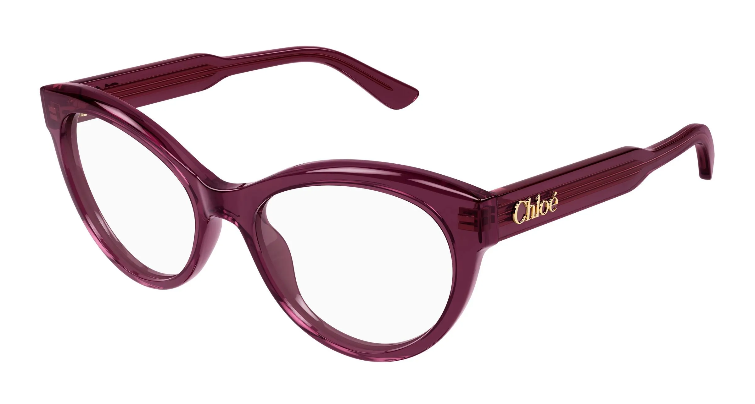 Chloé CH0342O 010 Montature da vista Acetato Bordeaux Trasparente Cat Eye - immagine 1
