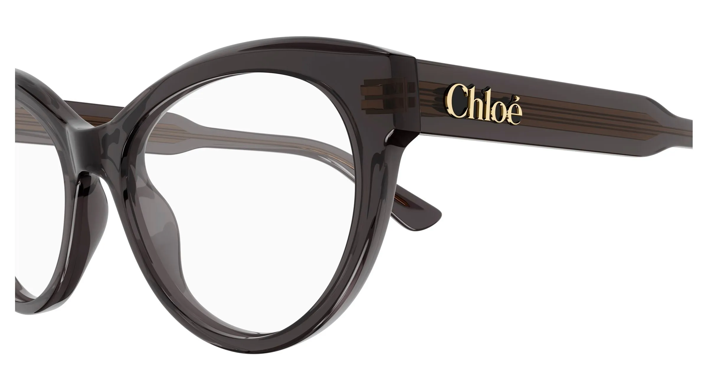 Chloé CH0342O 006 Montature da vista Acetato Grigio Trasparente Cat Eye - immagine 3