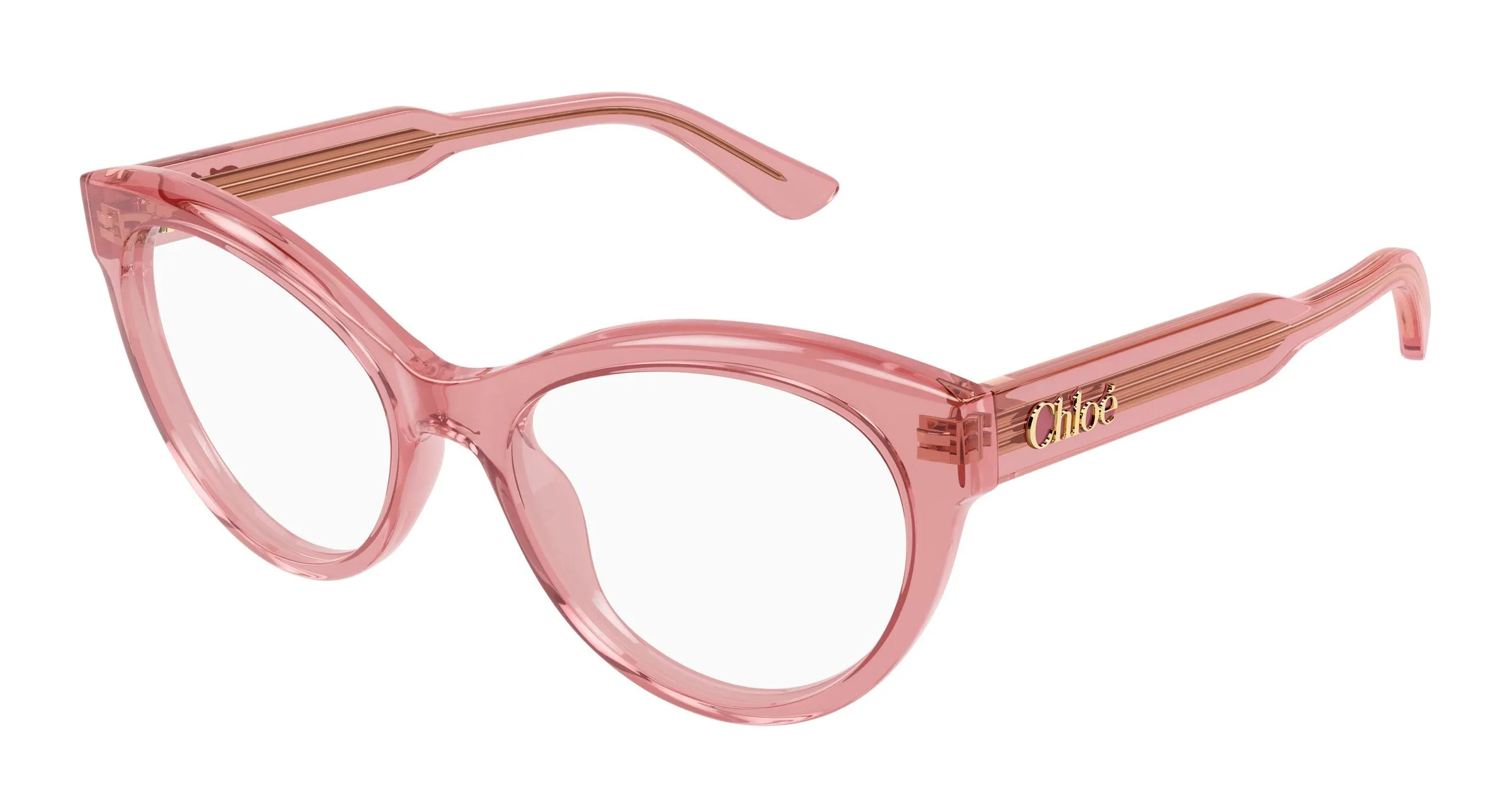 Chloé CH0342O 003 Montature da vista Acetato Rosa Trasparente Cat Eye - immagine 1
