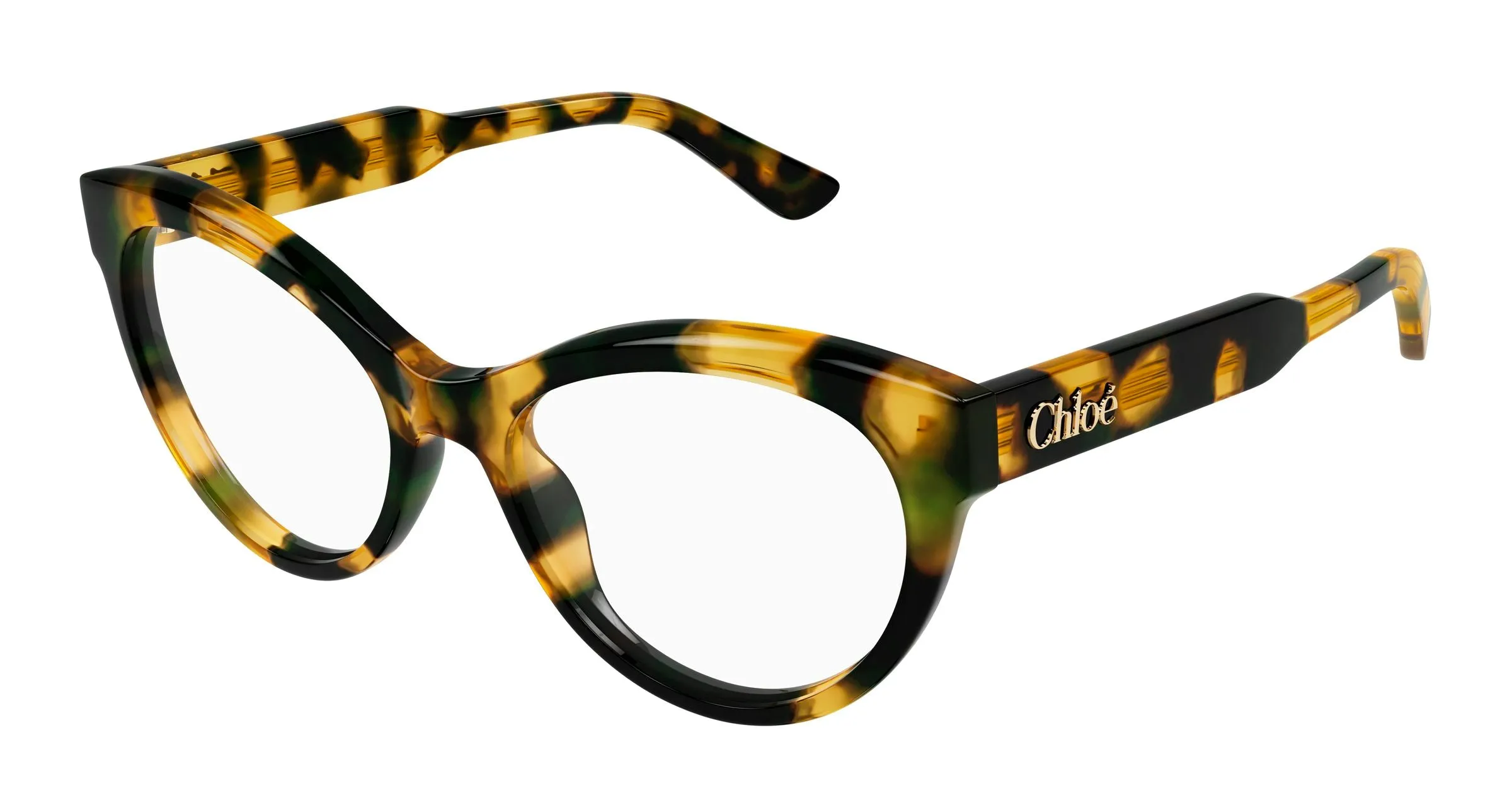 Chloé CH0342O 002 Montature da vista Acetato Havana Trasparente Cat Eye - immagine 1