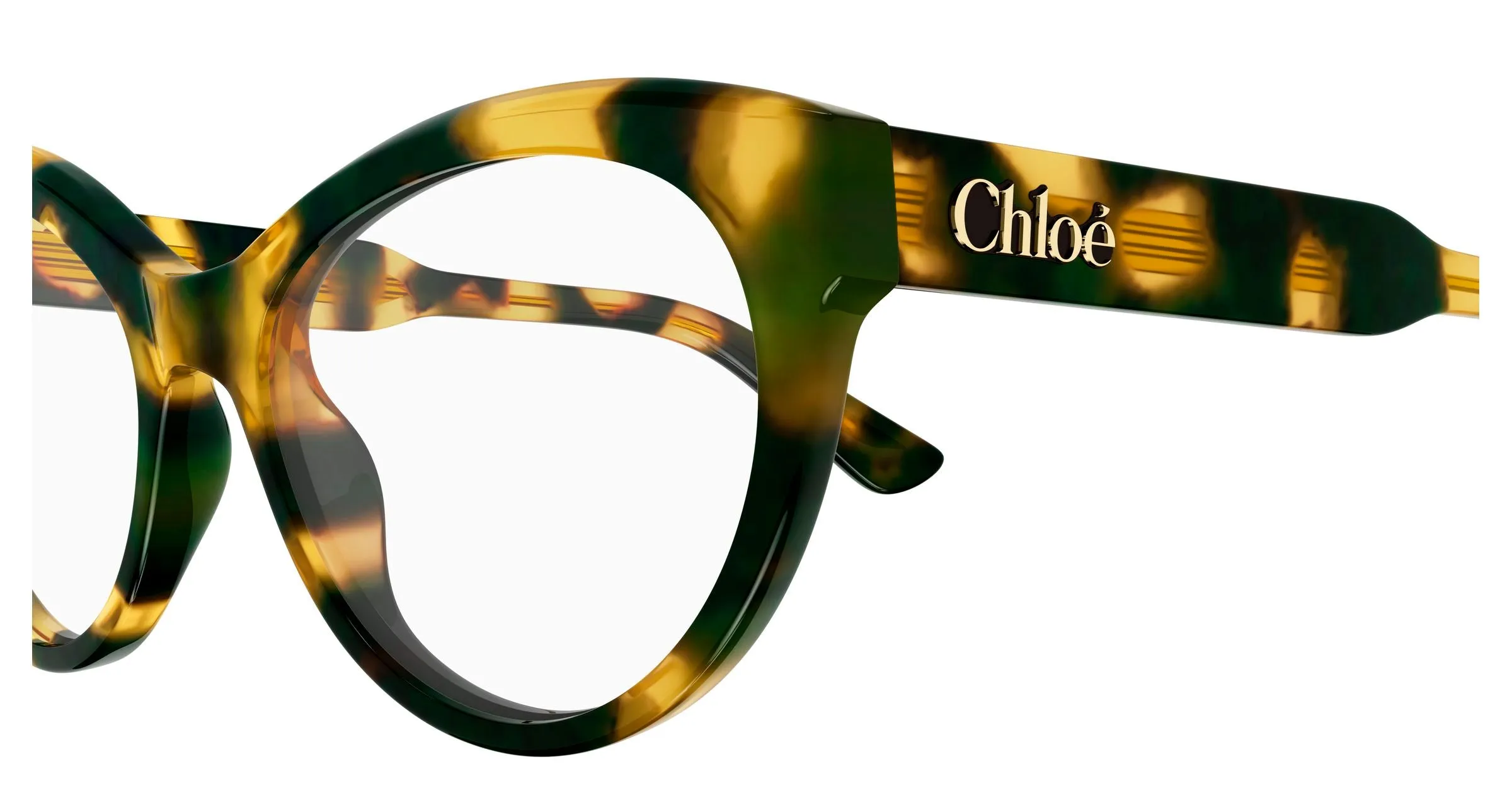 Chloé CH0342O 002 Montature da vista Acetato Havana Trasparente Cat Eye - immagine 3