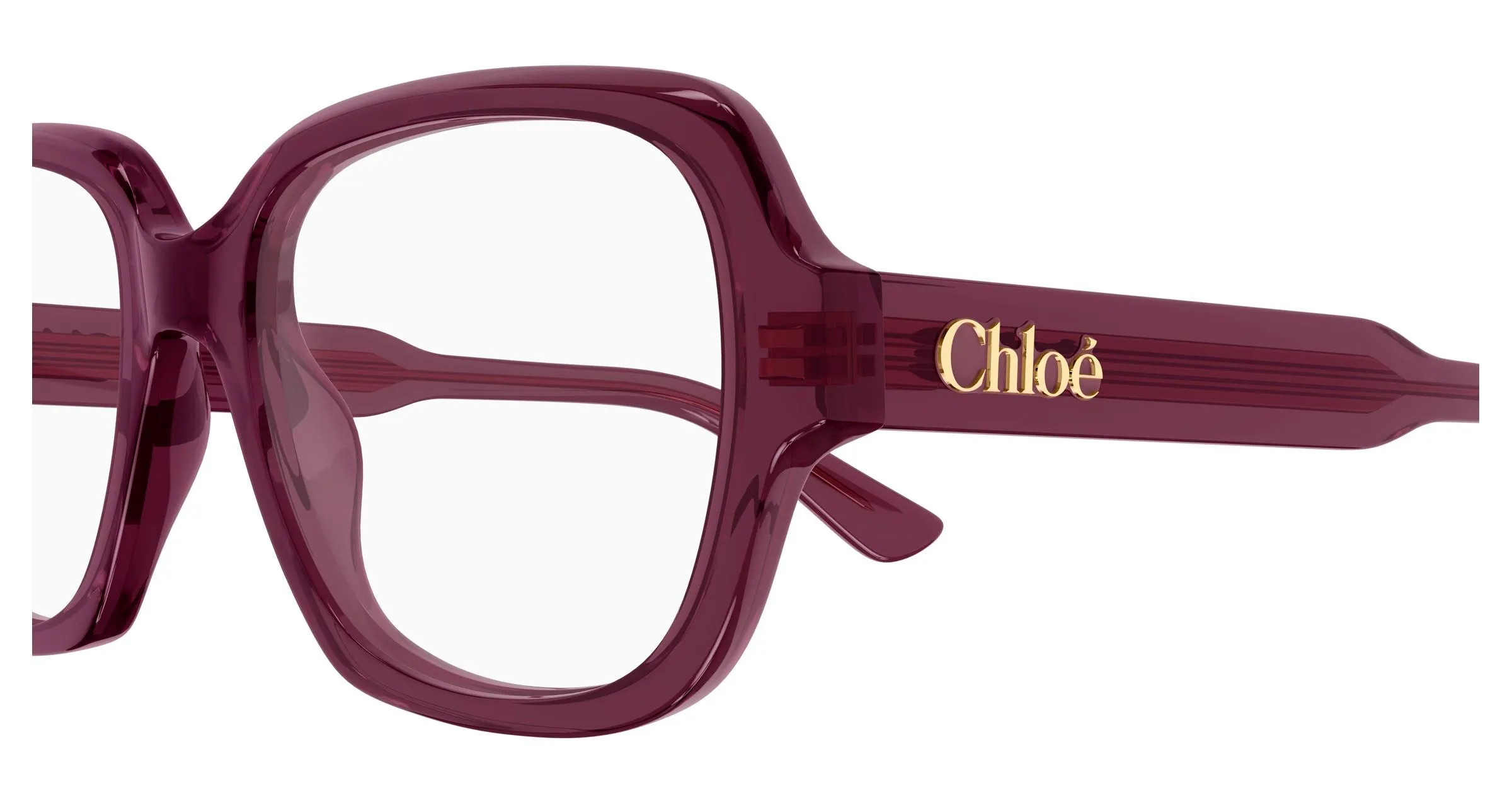 Chloé CH0341O 005 Montature da vista Acetato Bordeaux Trasparente Geometrica - immagine 3