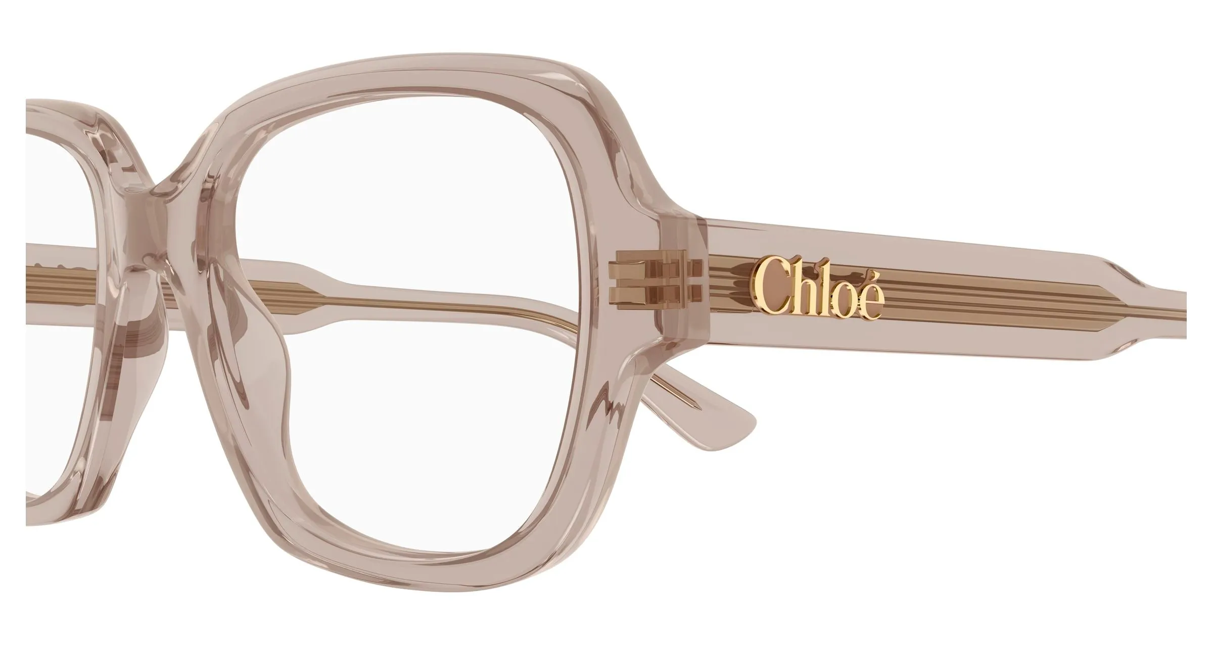 Chloé CH0341O 004 Montature da vista Acetato Marrone Trasparente Geometrica - immagine 3