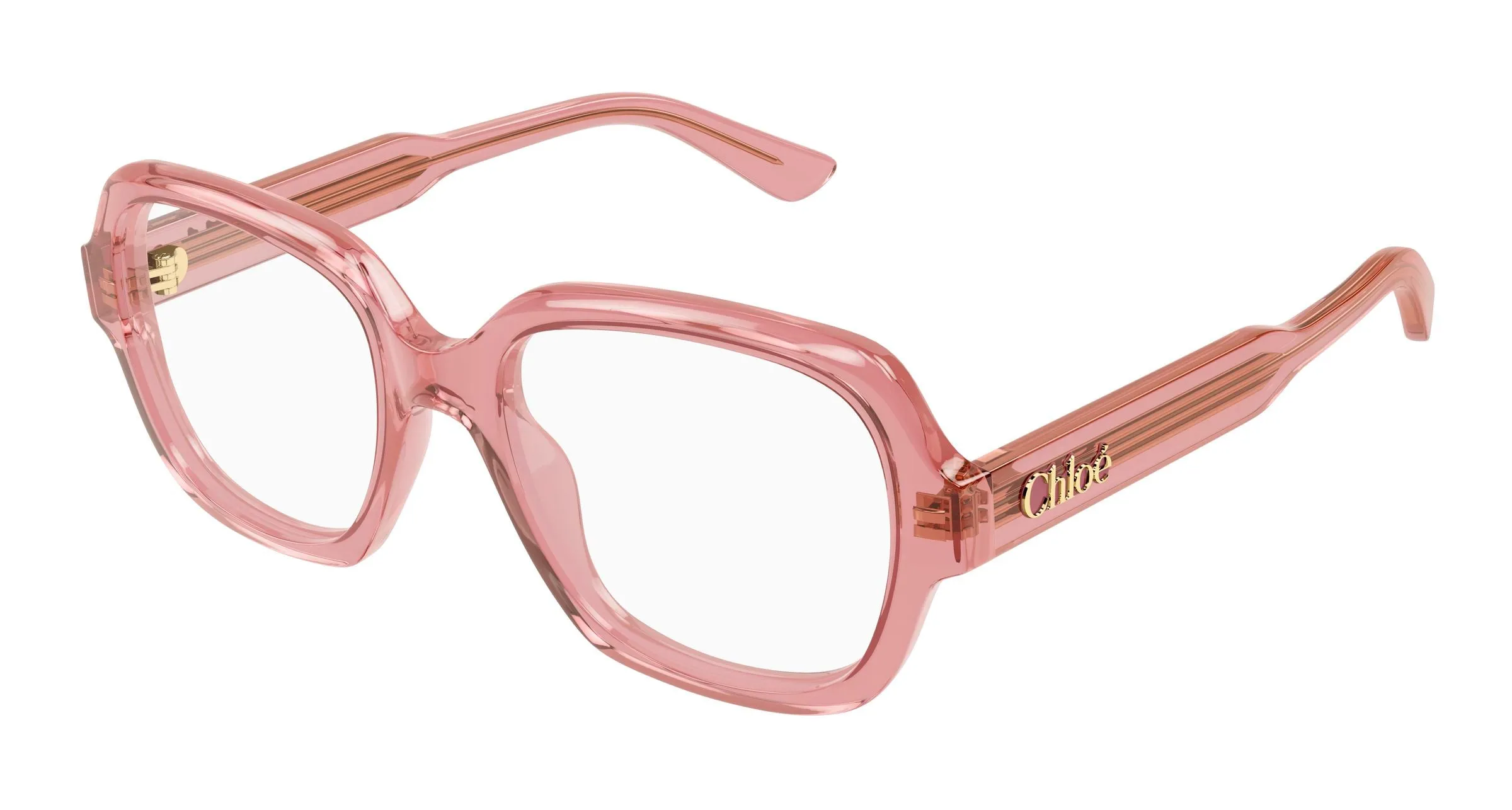 Chloé CH0341O 003 Montature da vista Acetato Rosa Trasparente Geometrica - immagine 1