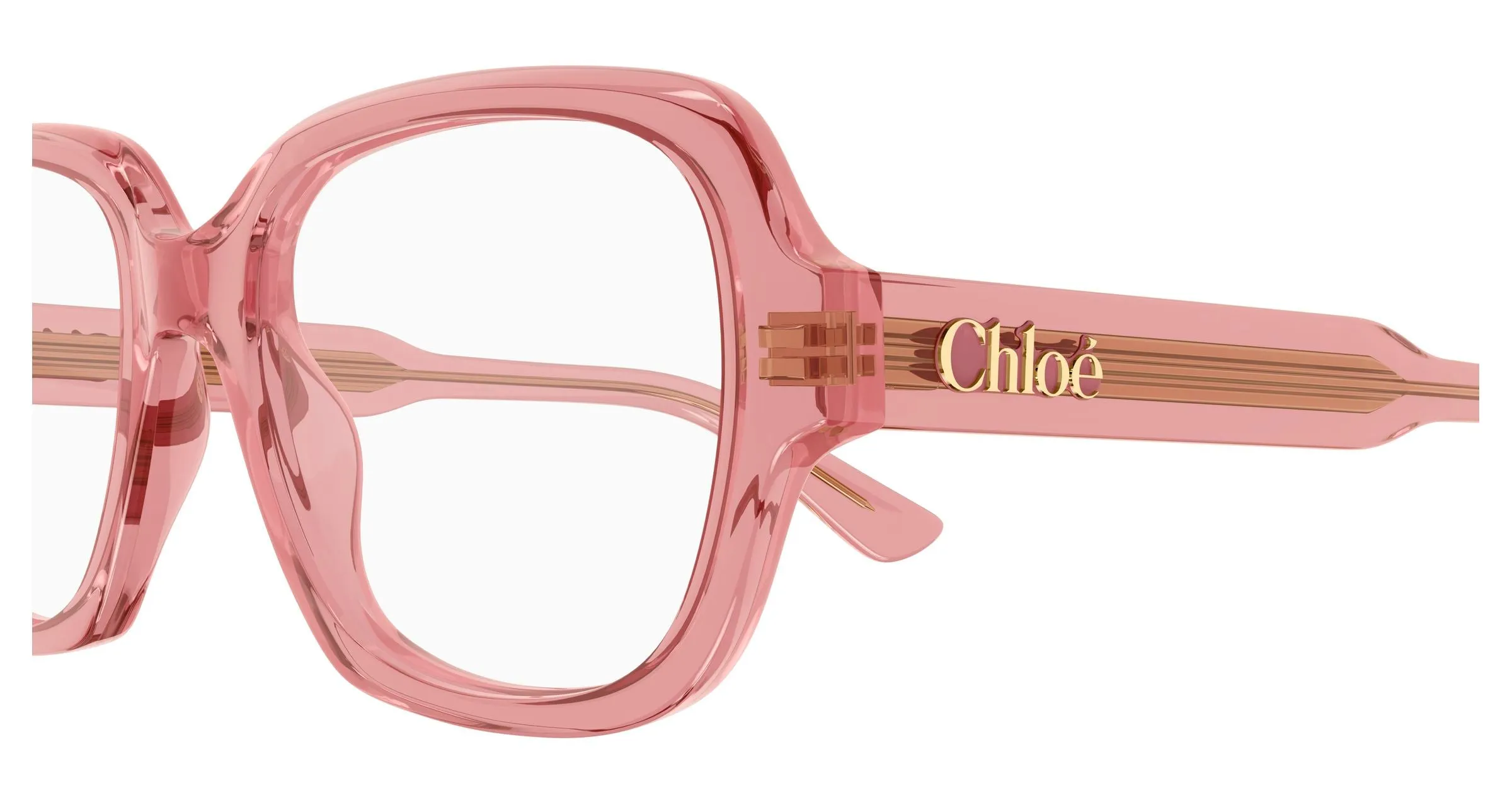 Chloé CH0341O 003 Montature da vista Acetato Rosa Trasparente Geometrica - immagine 3