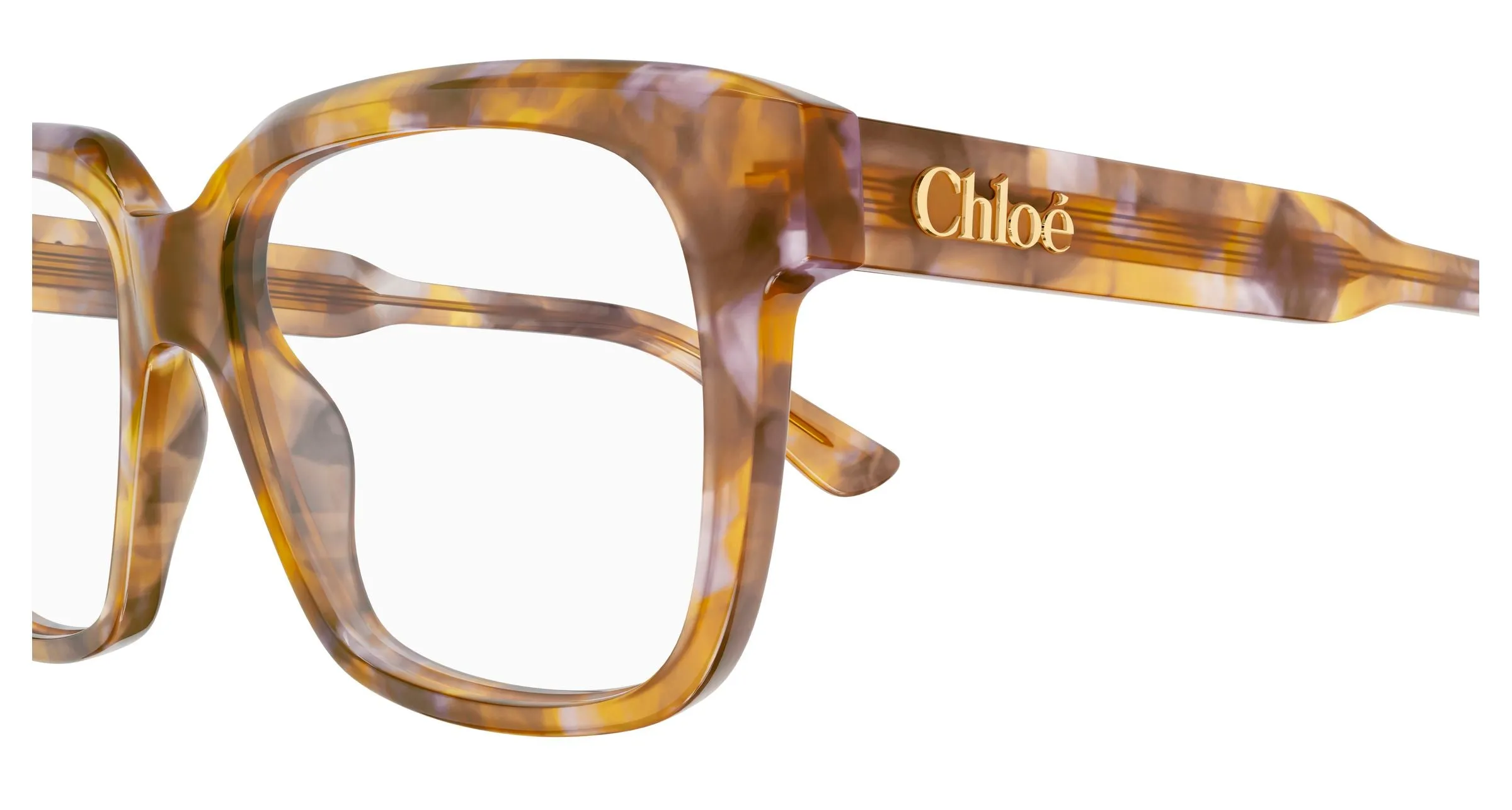 Chloé CH0340O 010 Montature da vista Acetato Havana Trasparente Geometrica - immagine 3
