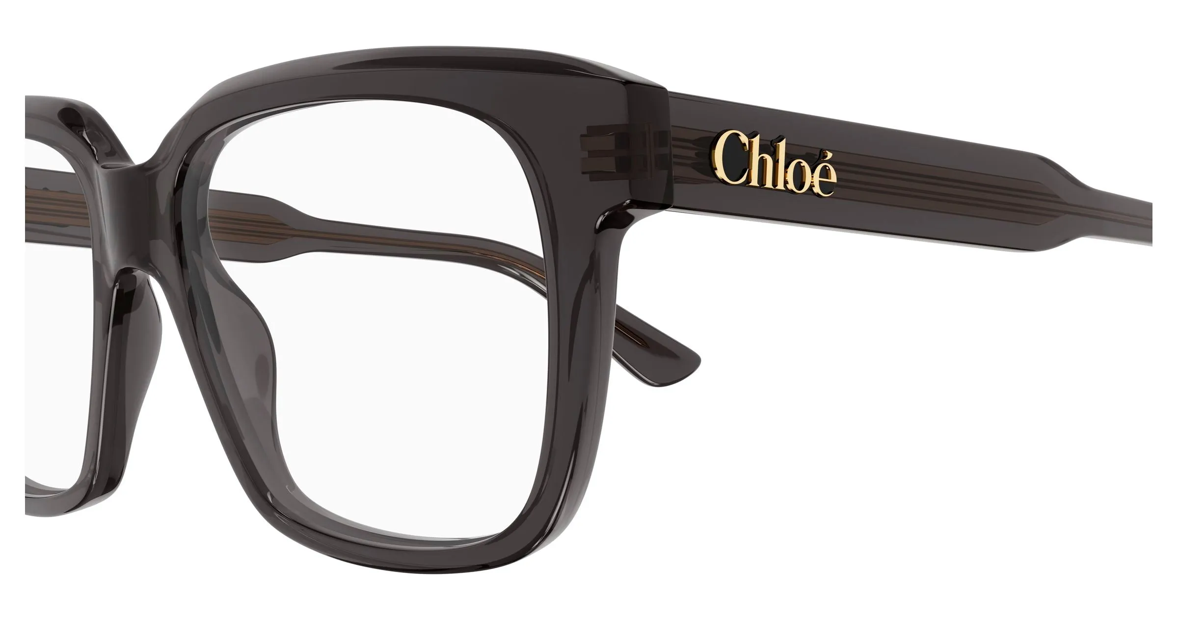 Chloé CH0340O 006 Montature da vista Acetato Grigio Trasparente Geometrica - immagine 3