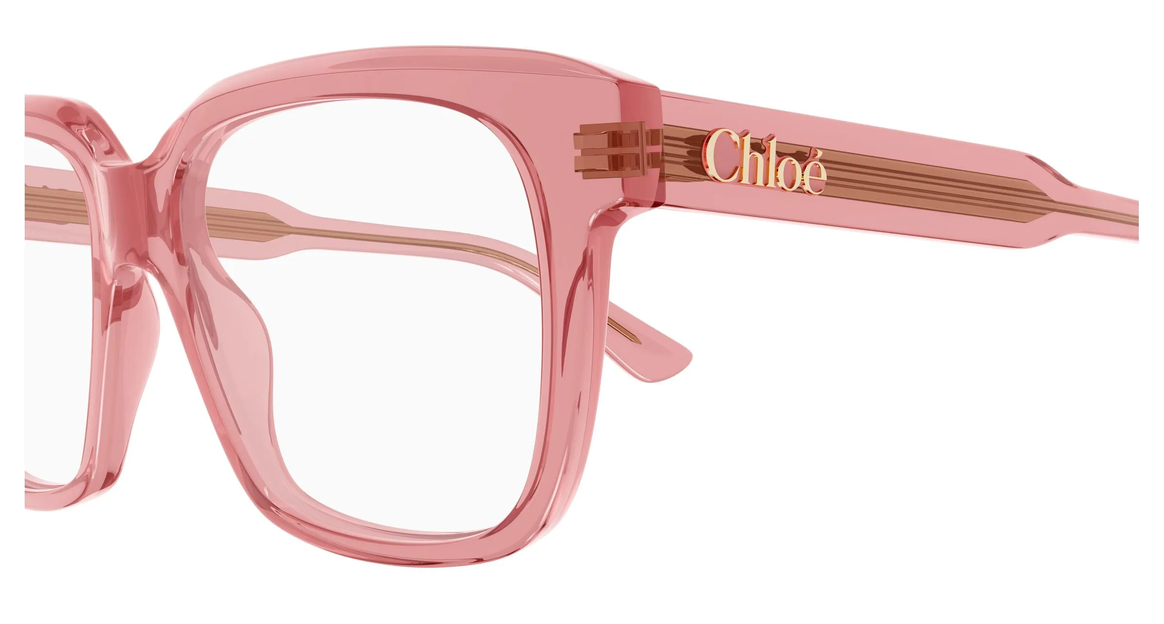 Chloé CH0340O 003 Montature da vista Acetato Rosa Trasparente Geometrica - immagine 3