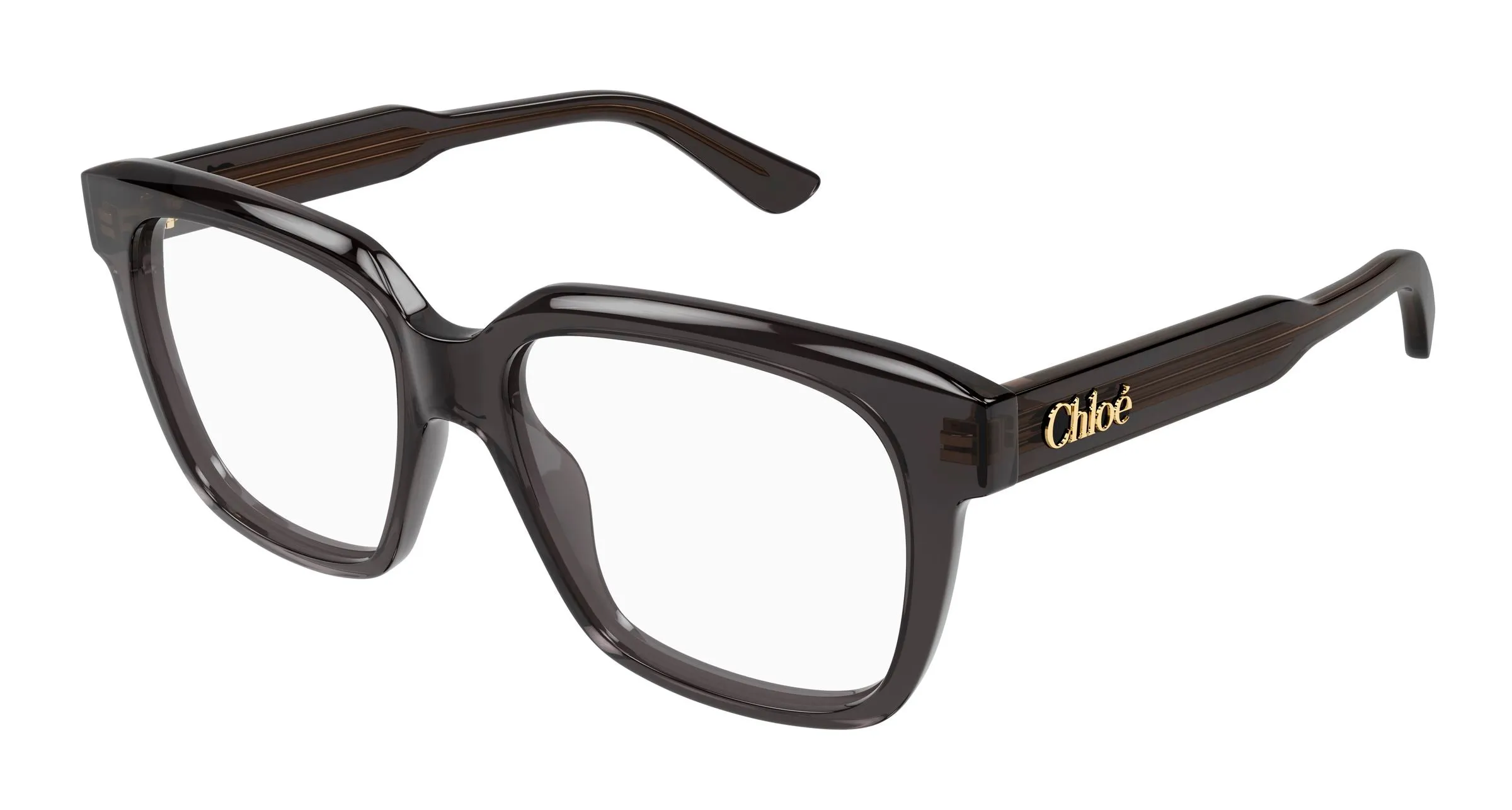 Chloé CH0340O 001 Montature da vista Acetato Grigio Trasparente Geometrica - immagine 1