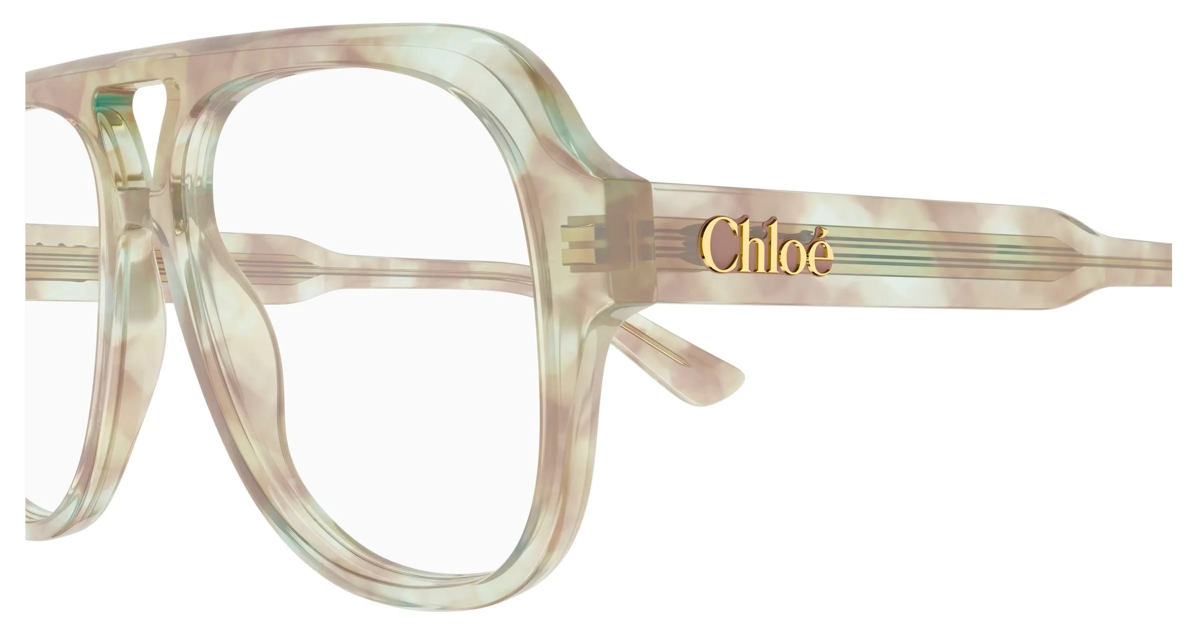 Chloé CH0339O 005 Montature da vista Acetato Havana Trasparente Pilot - immagine 3