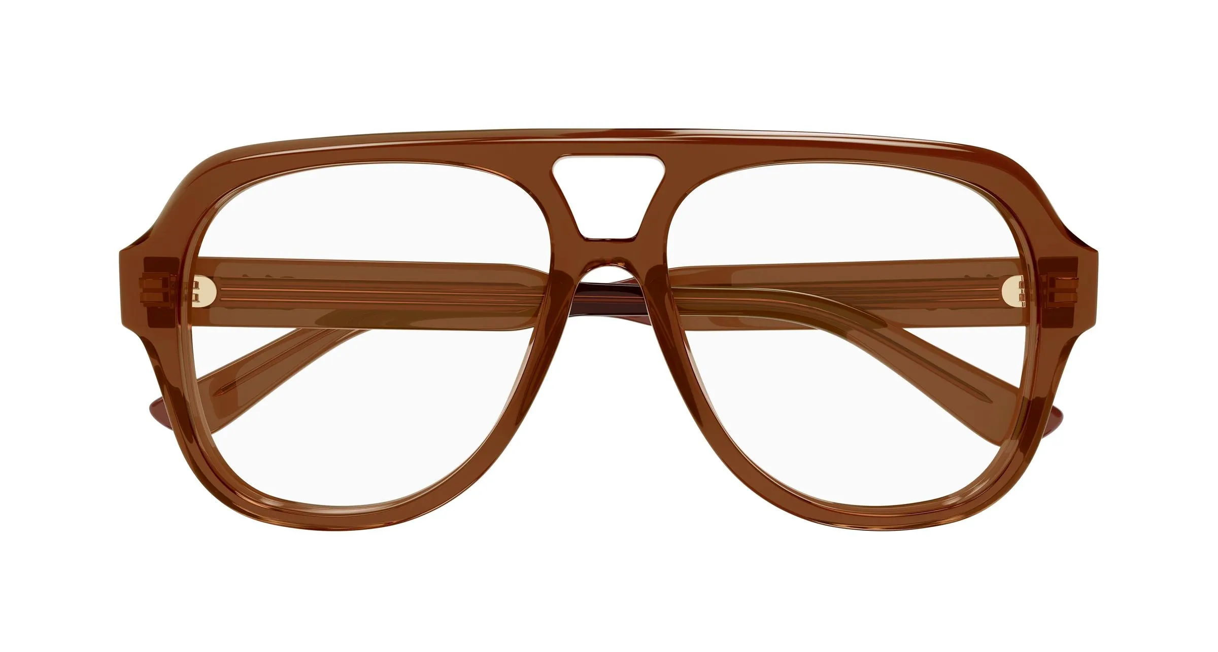 Chloé CH0339O 003 Montature da vista Acetato Marrone Trasparente Pilot - immagine 2