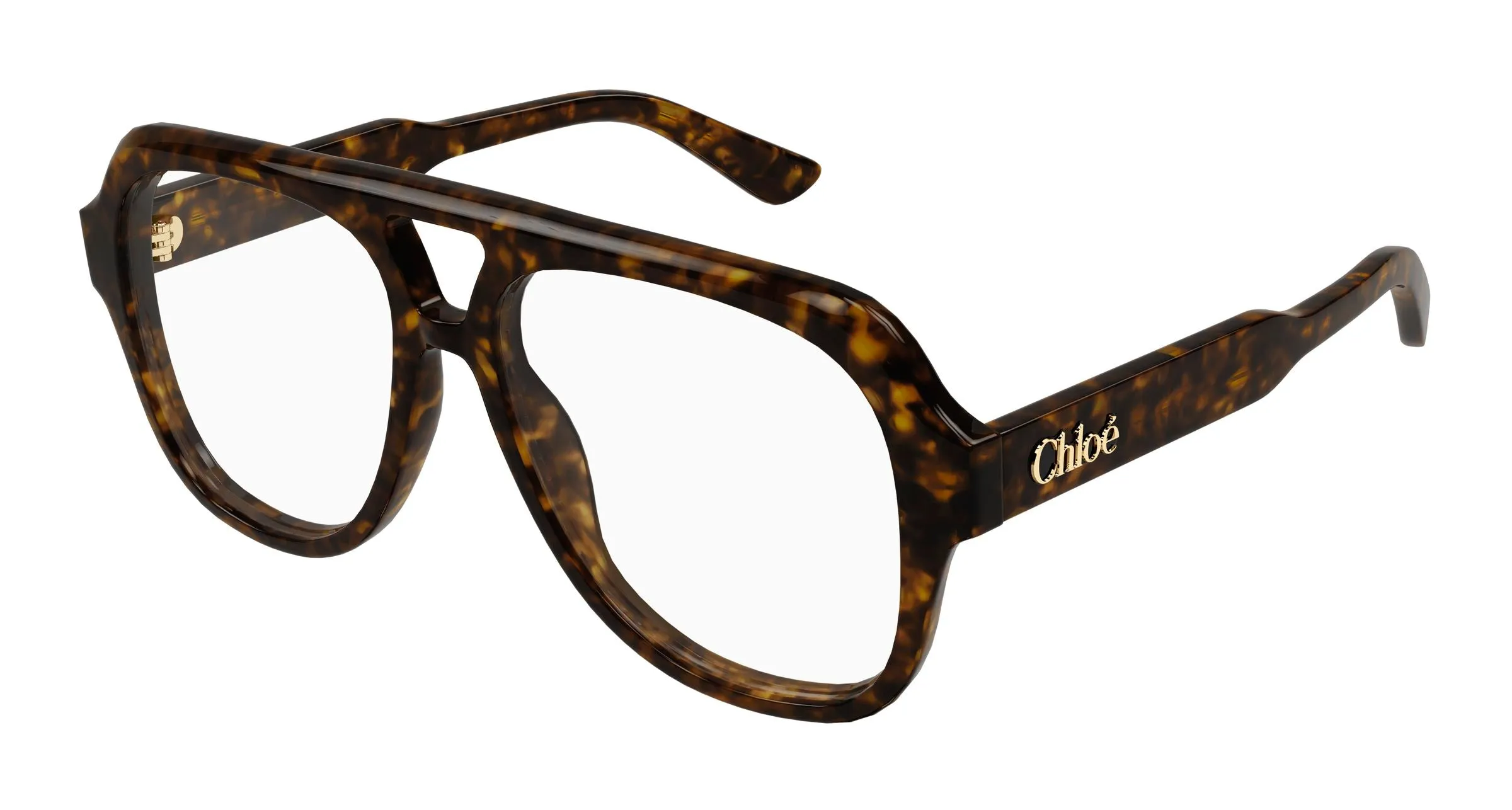 Chloé CH0339O 002 Montature da vista Acetato Havana Trasparente Pilot - immagine 1
