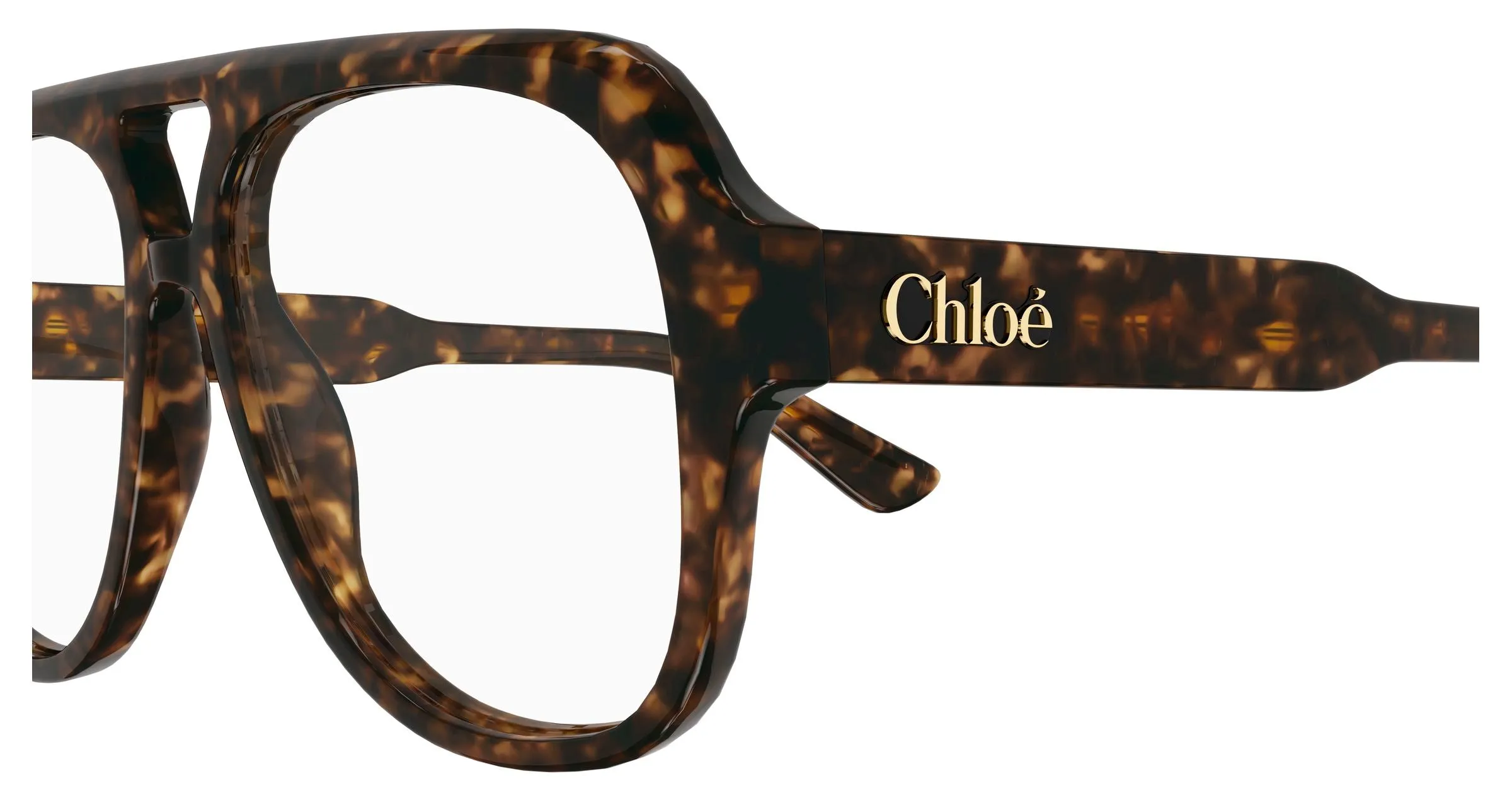 Chloé CH0339O 002 Montature da vista Acetato Havana Trasparente Pilot - immagine 3