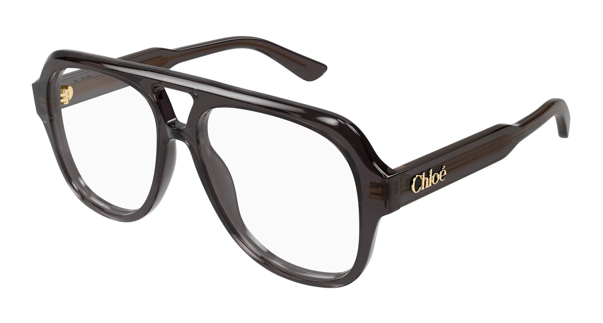 Chloé CH0339O 001 Montature da vista Acetato Grigio Trasparente Pilot - immagine 1