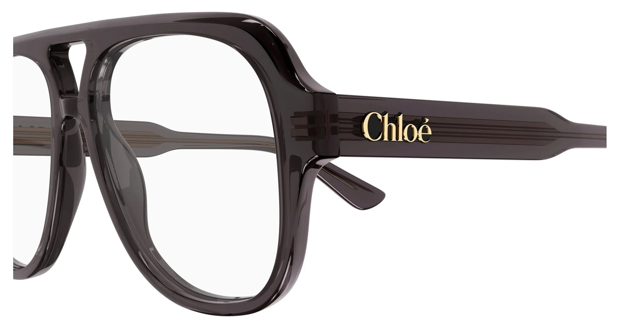 Chloé CH0339O 001 Montature da vista Acetato Grigio Trasparente Pilot - immagine 3