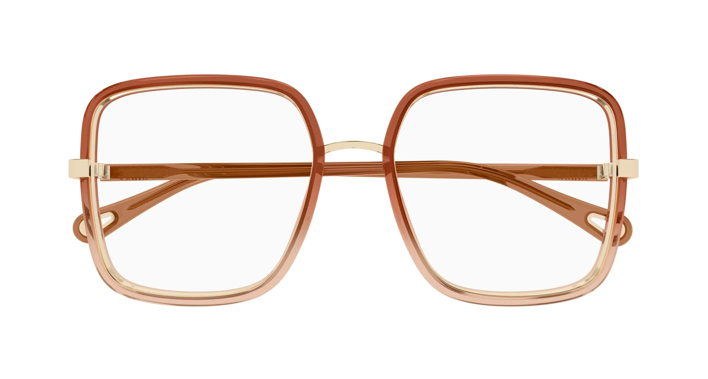 Chloé CH0338O 003 Montature da vista Bio-iniettato Marrone Trasparente Squadrata - immagine 2