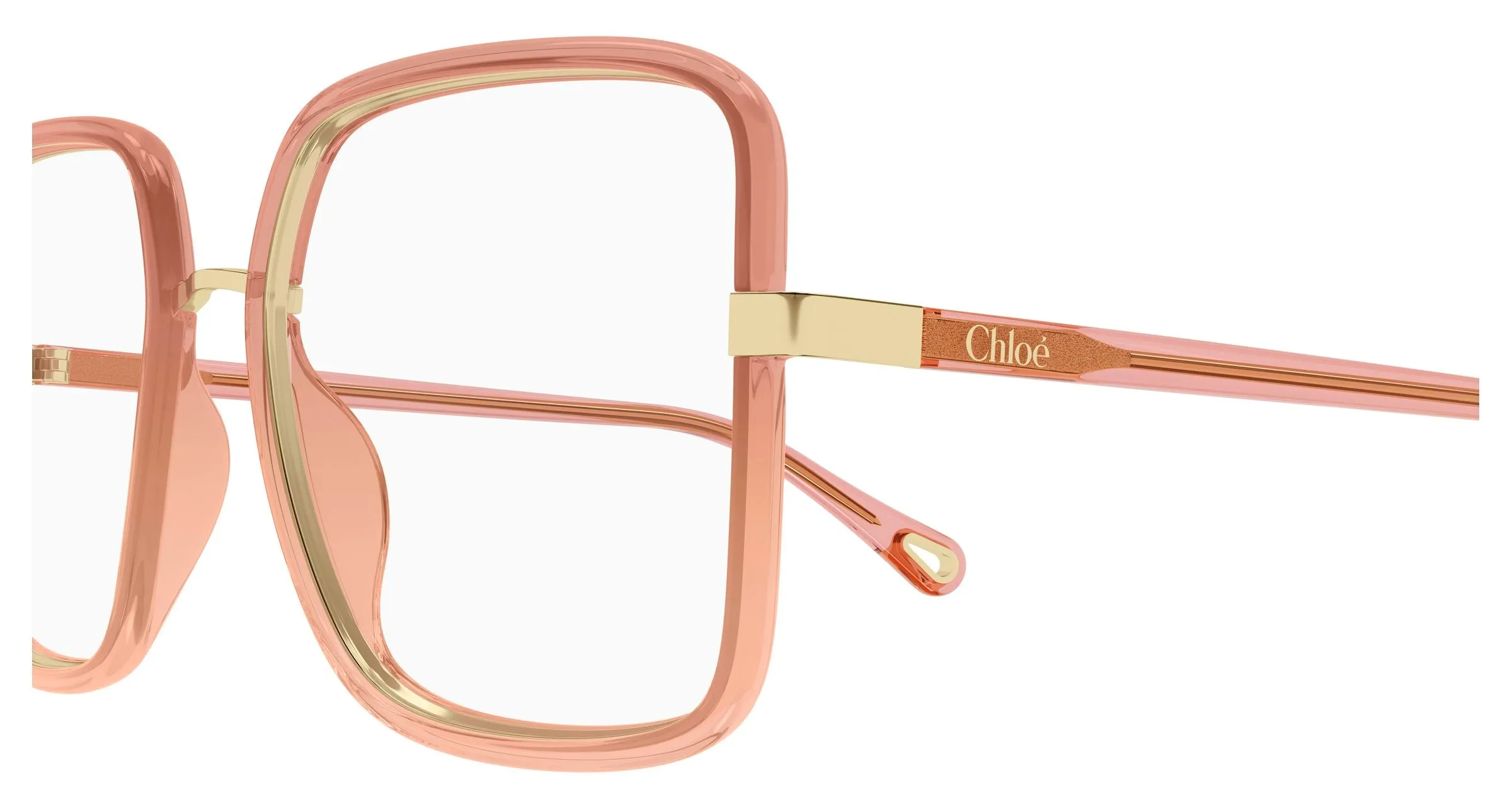 Chloé CH0338O 002 Montature da vista Bio-iniettato Rosso Trasparente Squadrata - immagine 3