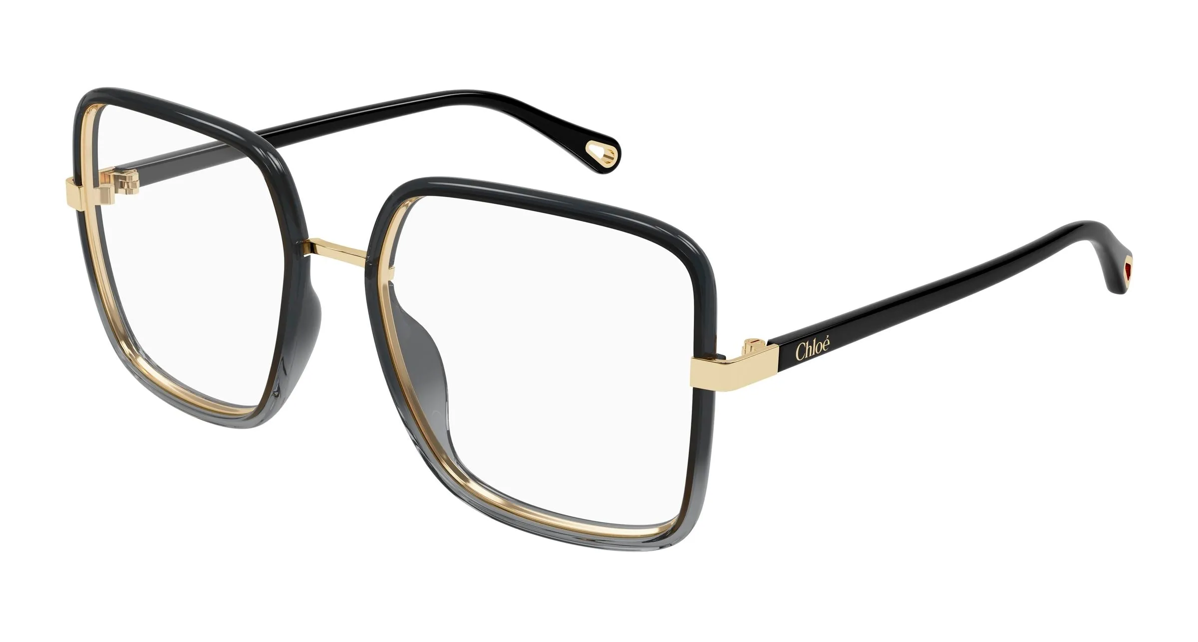 Chloé CH0338O 001 Montature da vista Bio-iniettato Nero Trasparente Squadrata - immagine 1