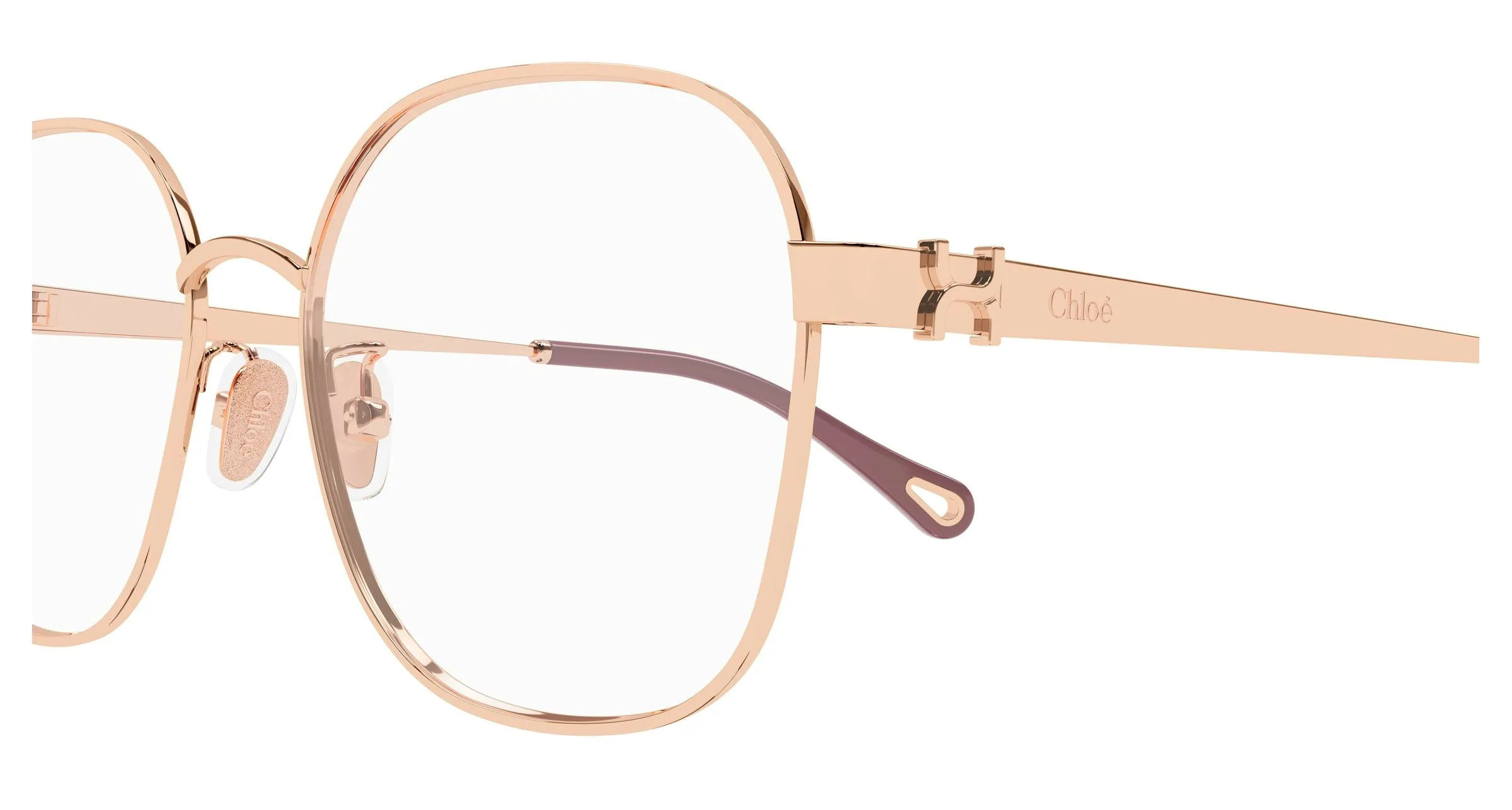 Chloé CH0337OA 003 Montature da vista Metallo Rosso Trasparente Geometrica - immagine 3