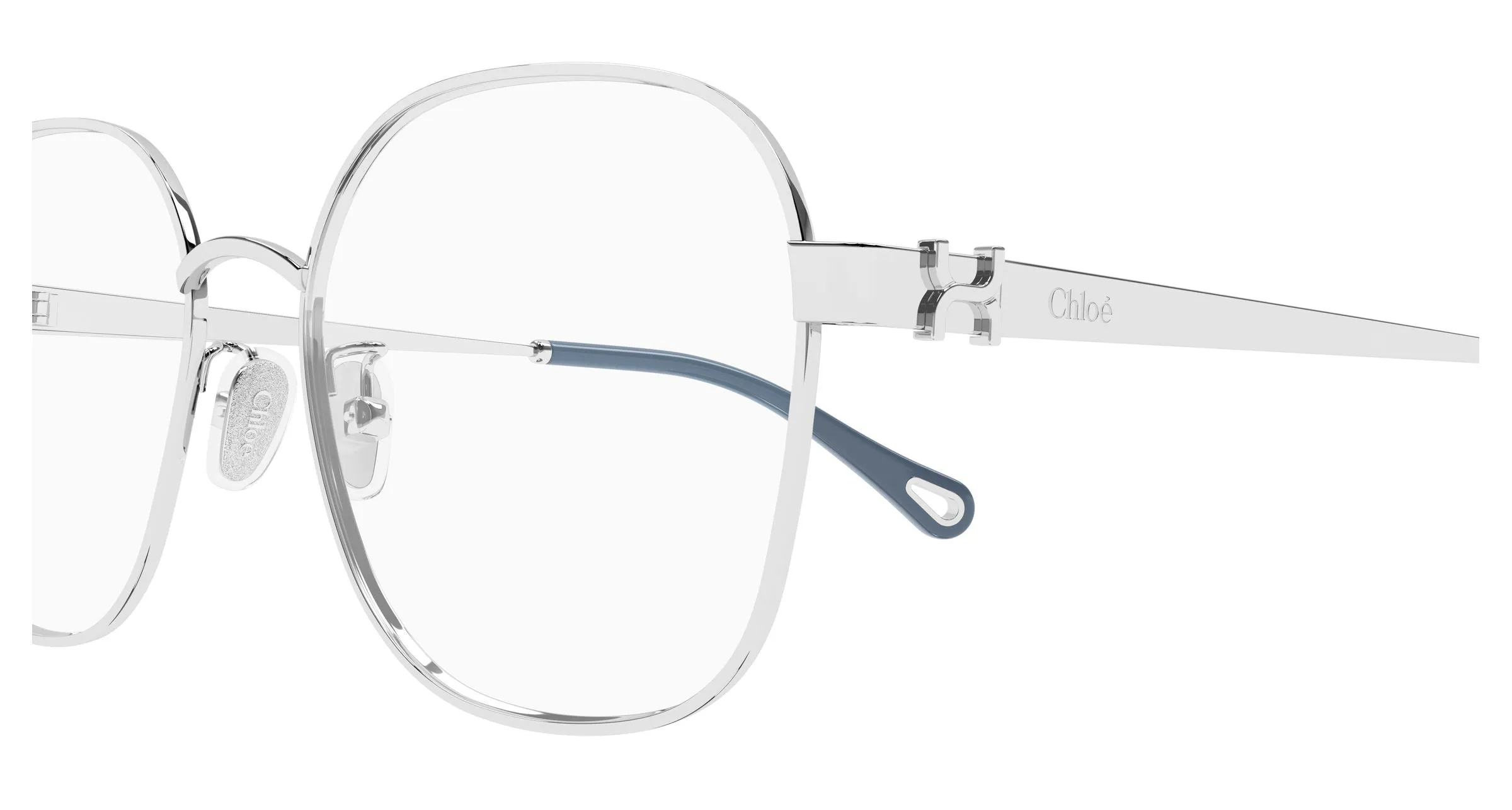 Chloé CH0337OA 002 Montature da vista Metallo Argento Trasparente Geometrica - immagine 3