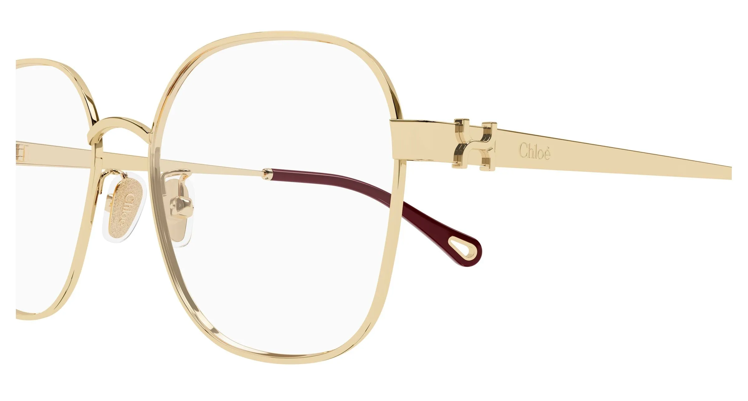 Chloé CH0337OA 001 Montature da vista Metallo Oro Trasparente Geometrica - immagine 3