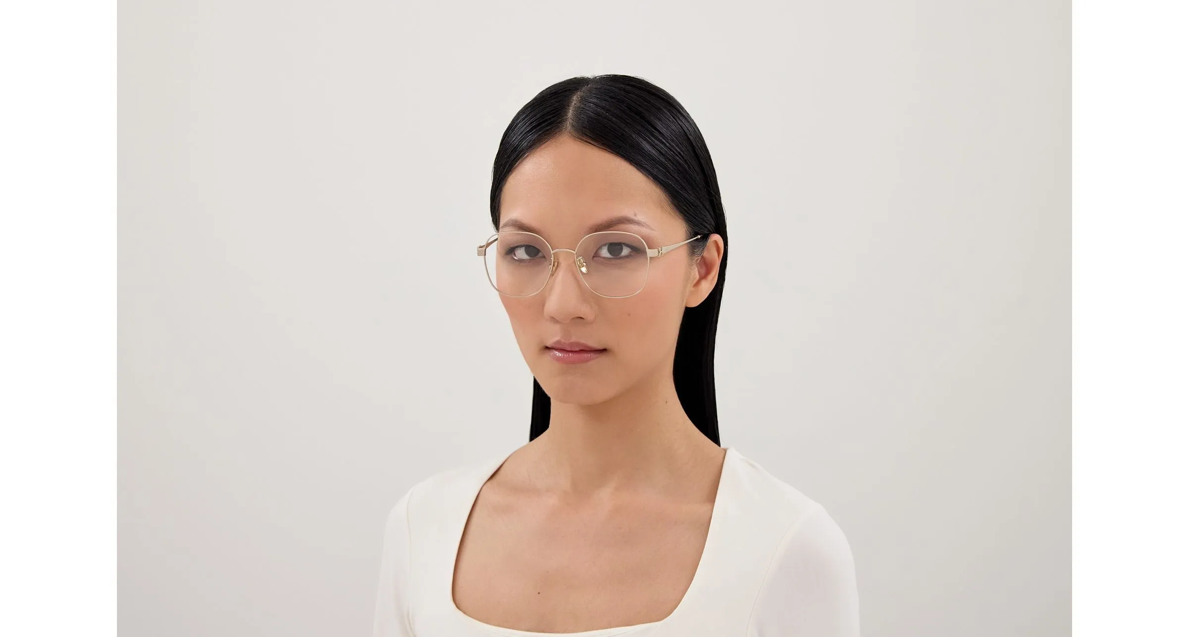Chloé CH0337OA 001 Montature da vista Metallo Oro Trasparente Geometrica - immagine 4