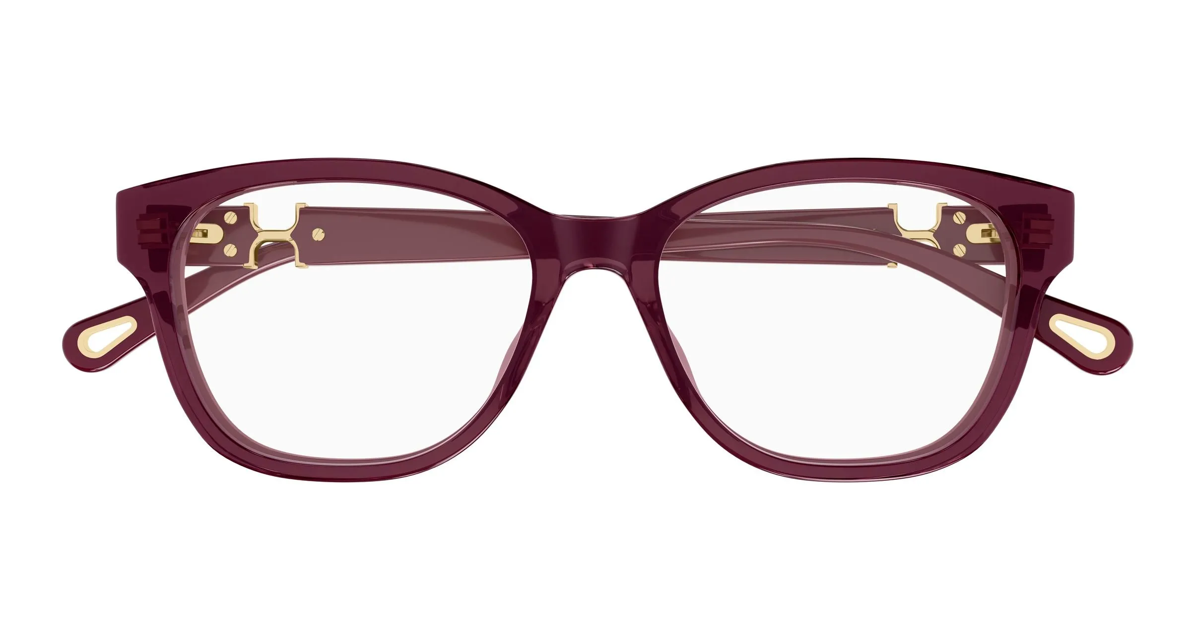 Chloé CH0336OA 005 Montature da vista Acetato Bordeaux Trasparente Cat Eye - immagine 2