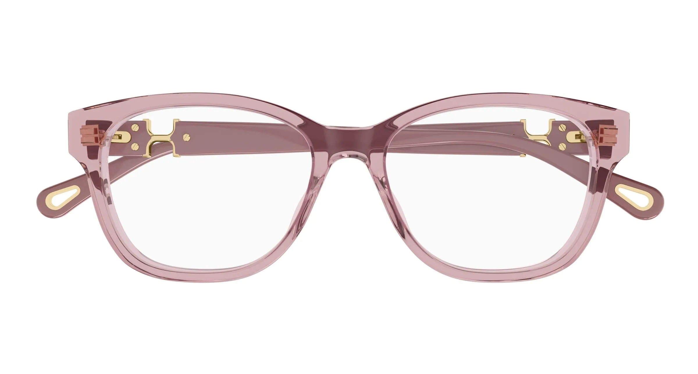 Chloé CH0336OA 003 Montature da vista Acetato Rosa Trasparente Cat Eye - immagine 2