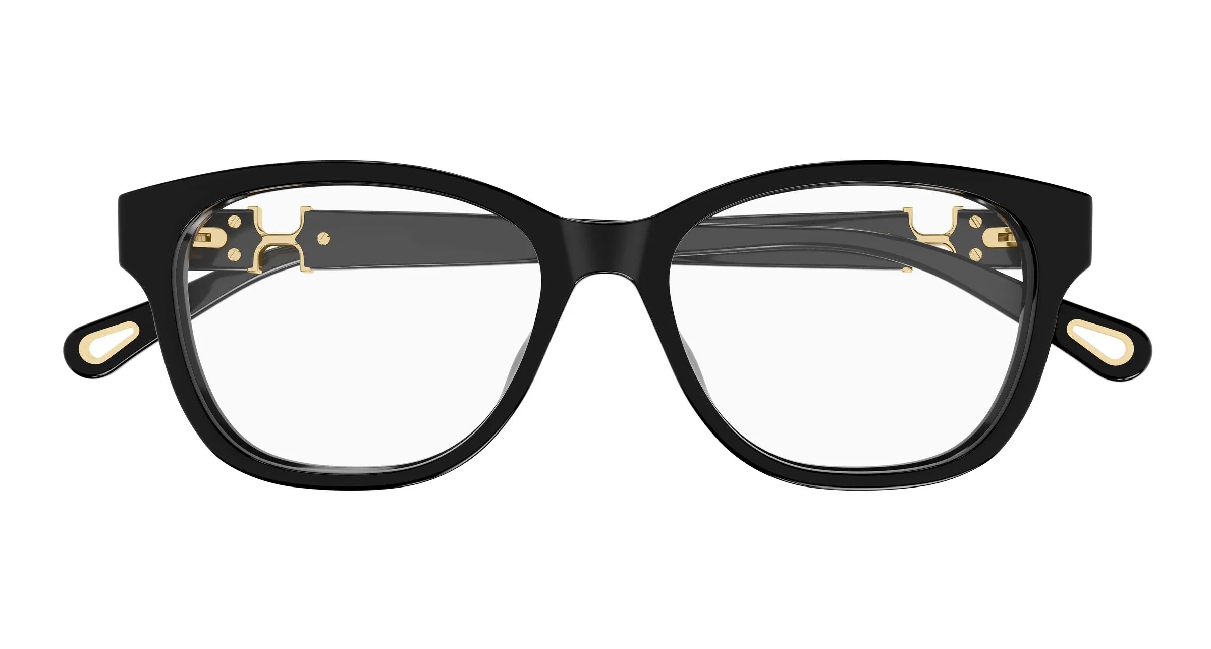Chloé CH0336OA 001 Montature da vista Acetato Nero Trasparente Cat Eye - immagine 2