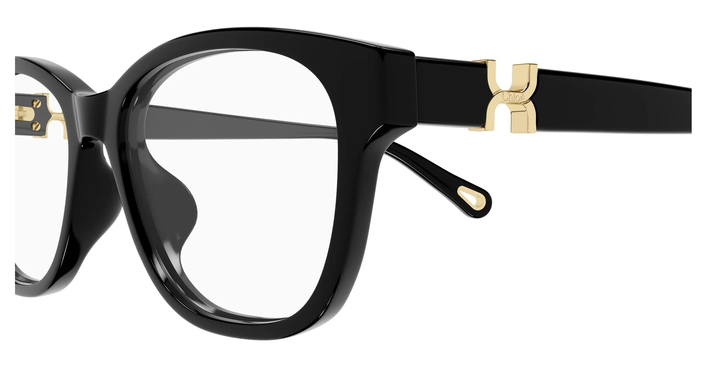 Chloé CH0336OA 001 Montature da vista Acetato Nero Trasparente Cat Eye - immagine 3