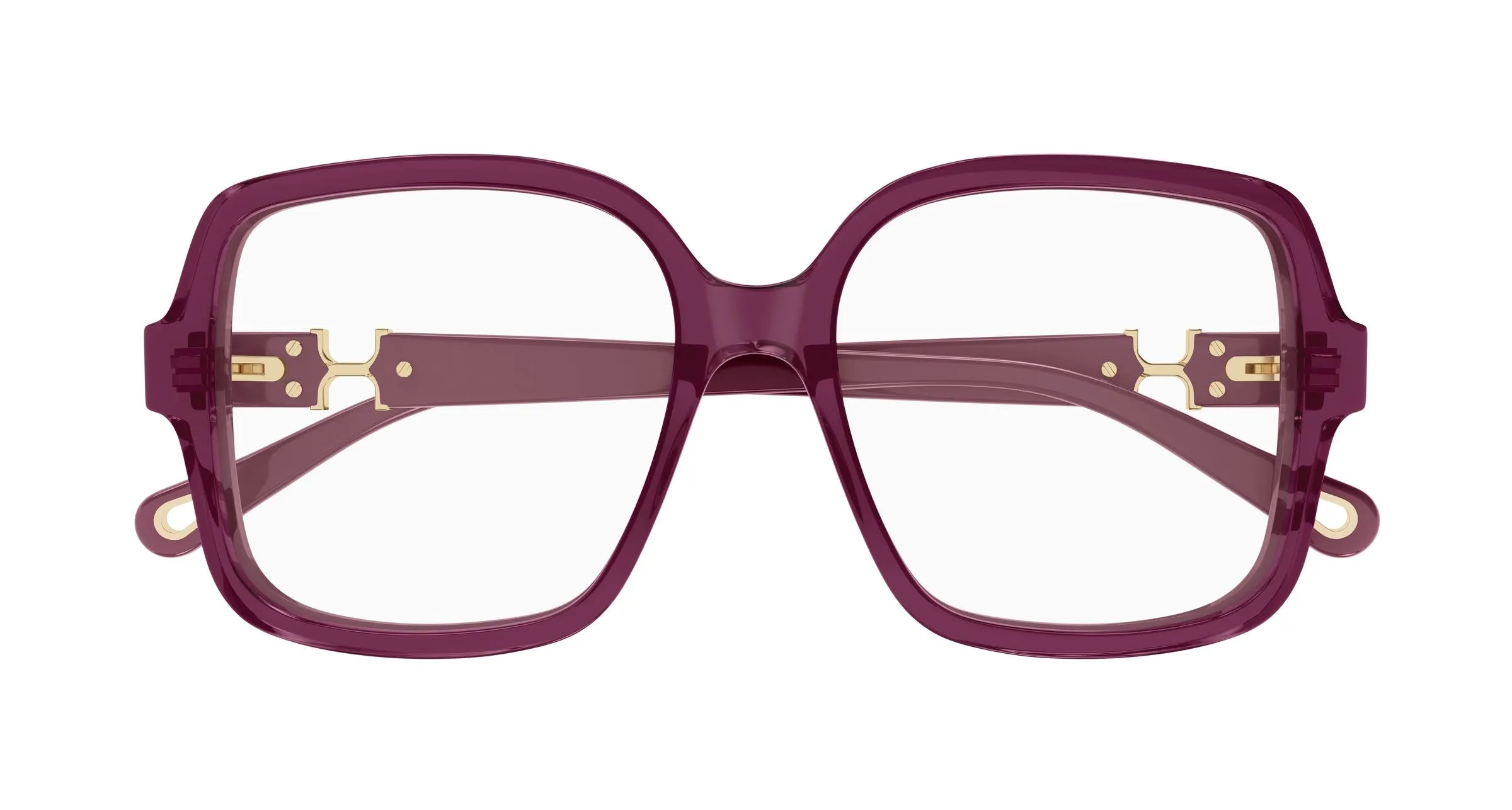 Chloé CH0335O 005 Montature da vista Acetato Bordeaux Trasparente Squadrata - immagine 2