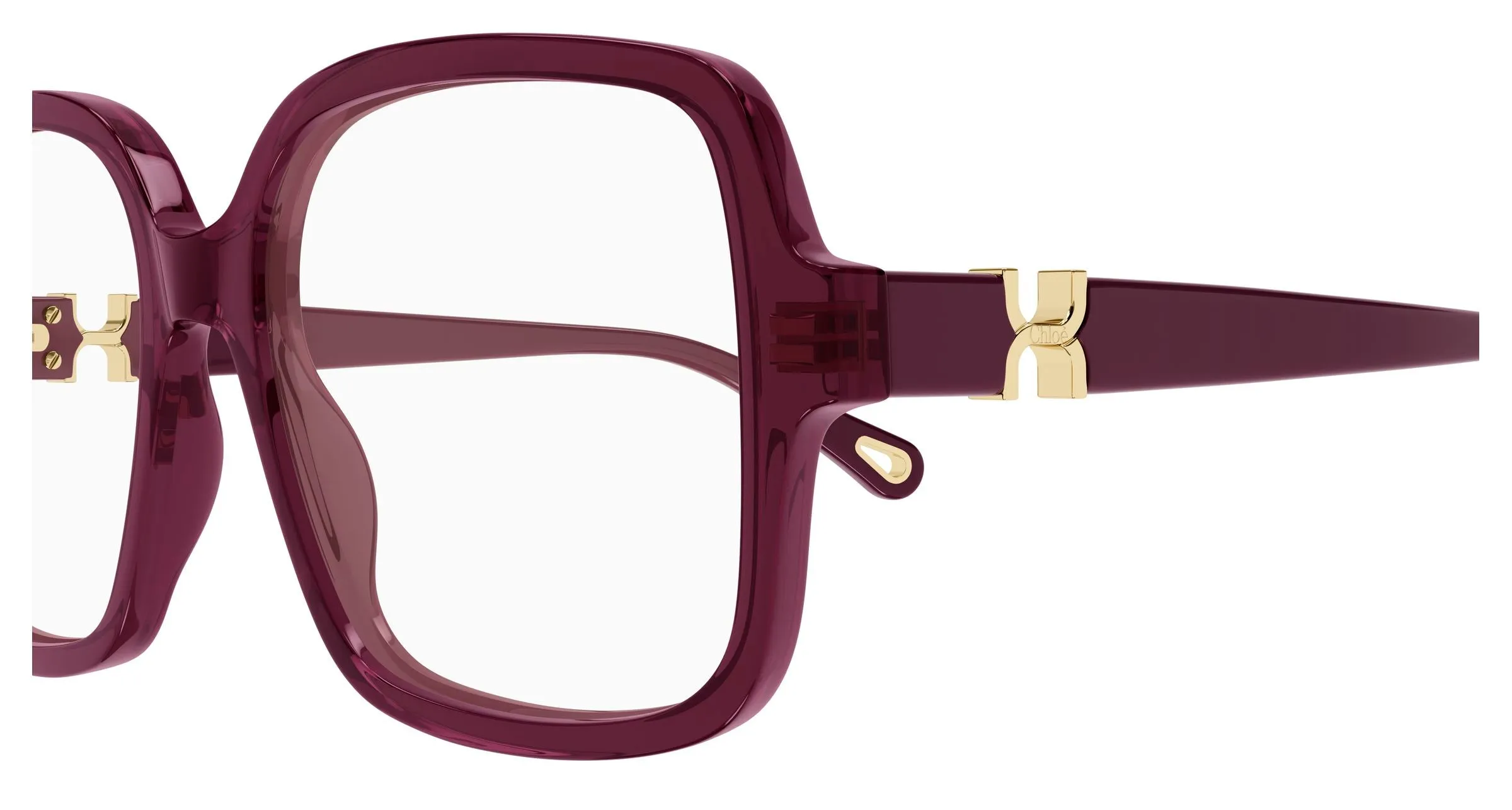 Chloé CH0335O 005 Montature da vista Acetato Bordeaux Trasparente Squadrata - immagine 3