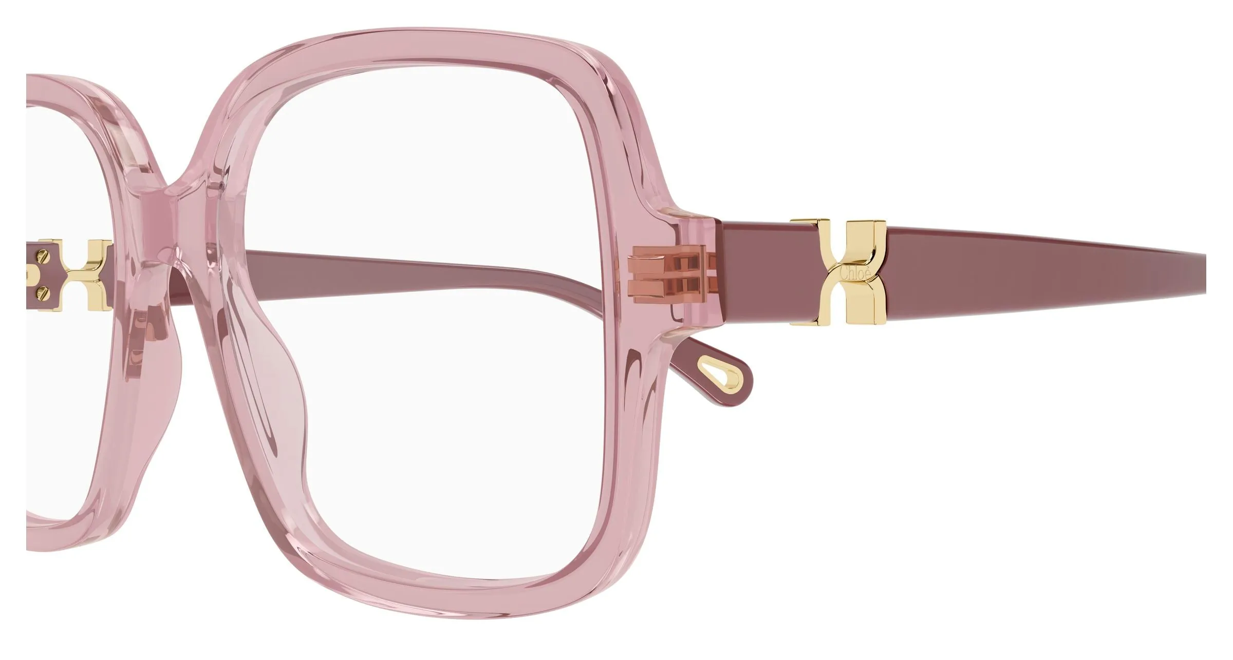 Chloé CH0335O 003 Montature da vista Acetato Rosa Trasparente Squadrata - immagine 3