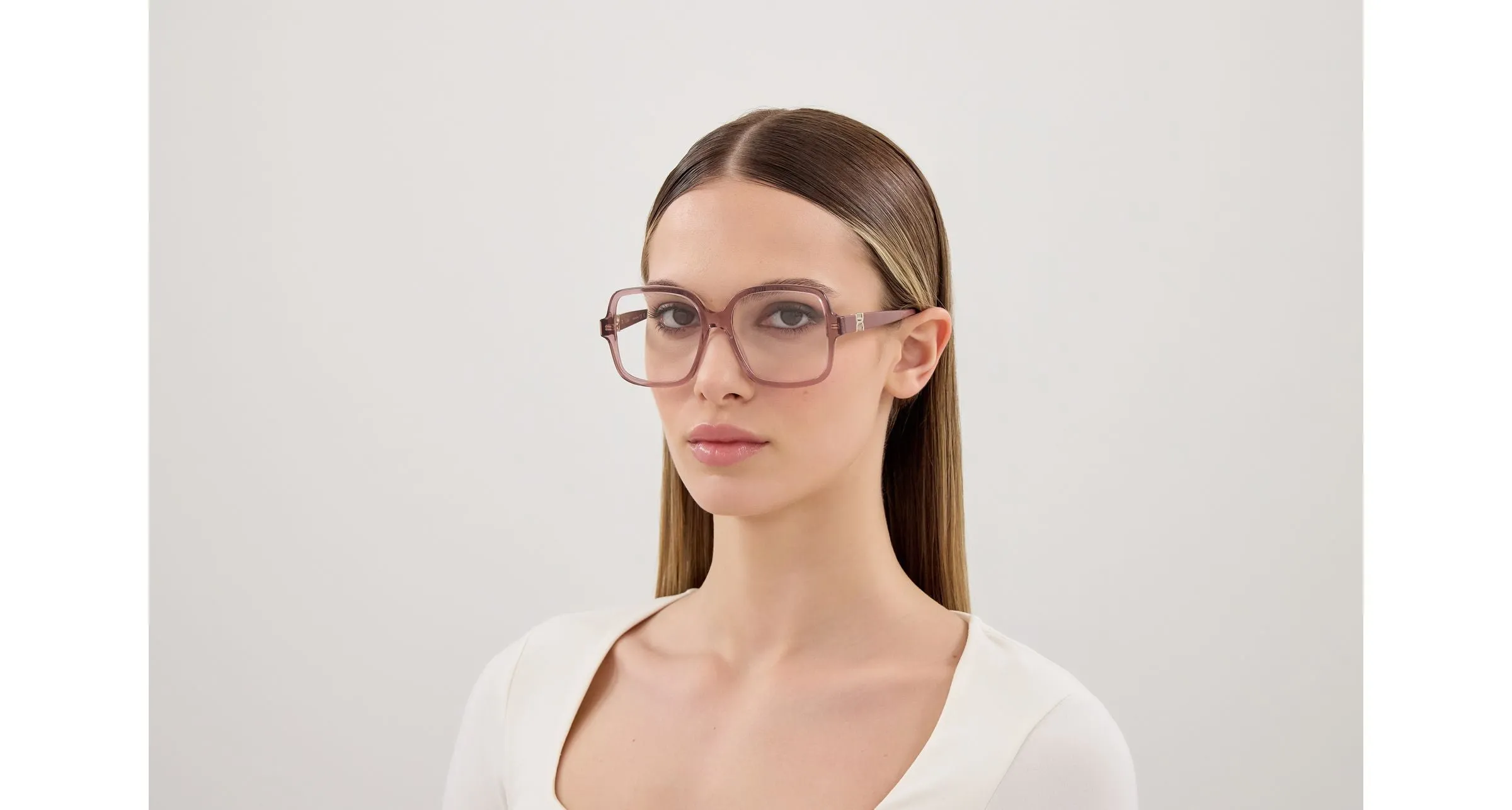 Chloé CH0335O 003 Montature da vista Acetato Rosa Trasparente Squadrata - immagine 4