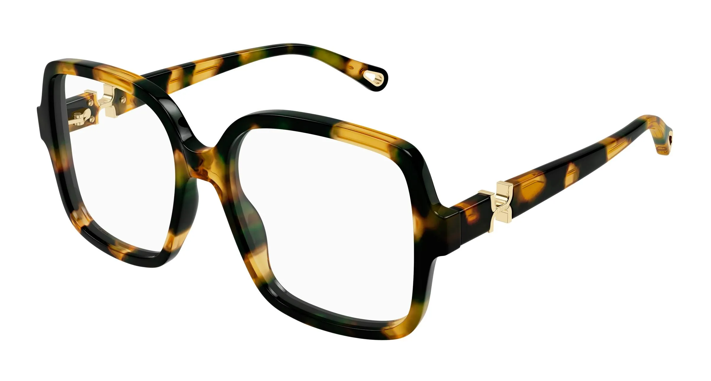 Chloé CH0335O 002 Montature da vista Acetato Havana Trasparente Squadrata - immagine 1
