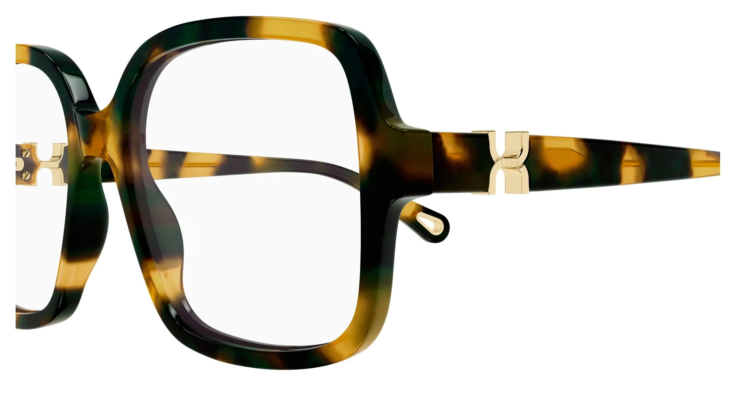 Chloé CH0335O 002 Montature da vista Acetato Havana Trasparente Squadrata - immagine 3