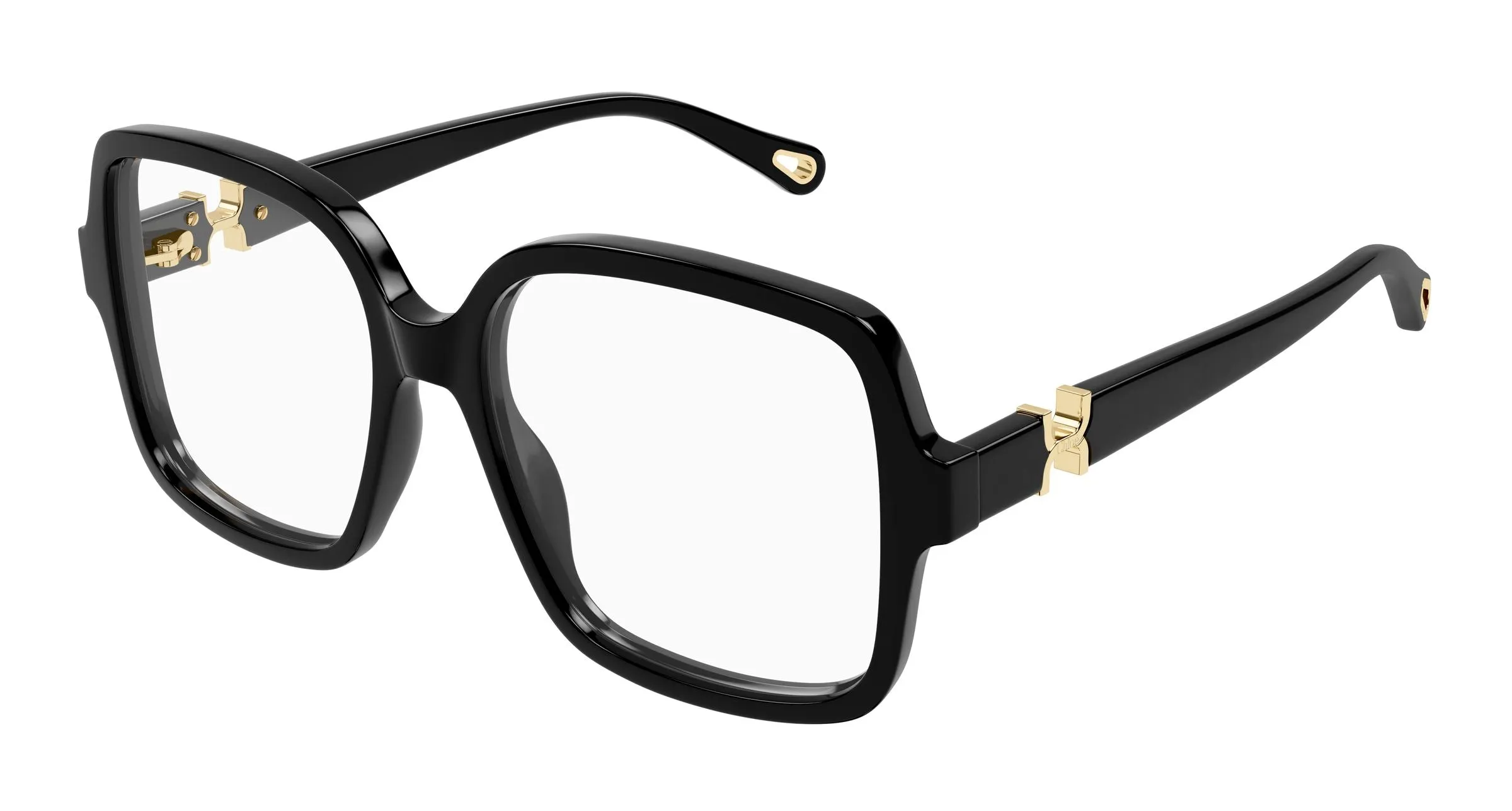 Chloé CH0335O 001 Montature da vista Acetato Nero Trasparente Squadrata - immagine 1