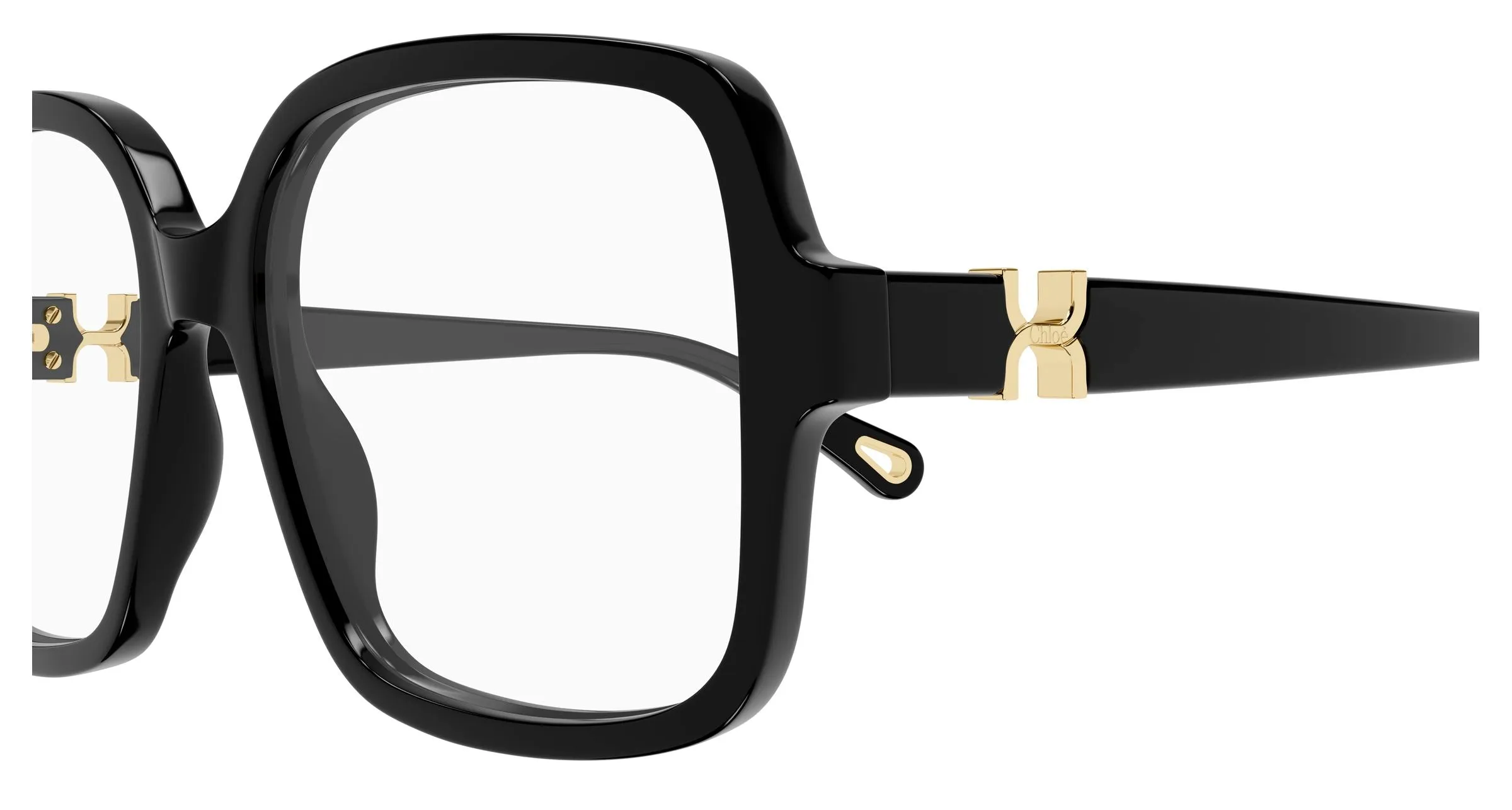 Chloé CH0335O 001 Montature da vista Acetato Nero Trasparente Squadrata - immagine 3