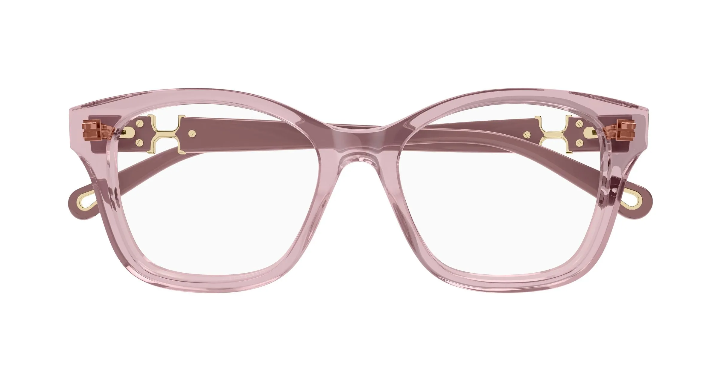 Chloé CH0334O 008 Montature da vista Acetato Rosa Trasparente Cat Eye - immagine 2