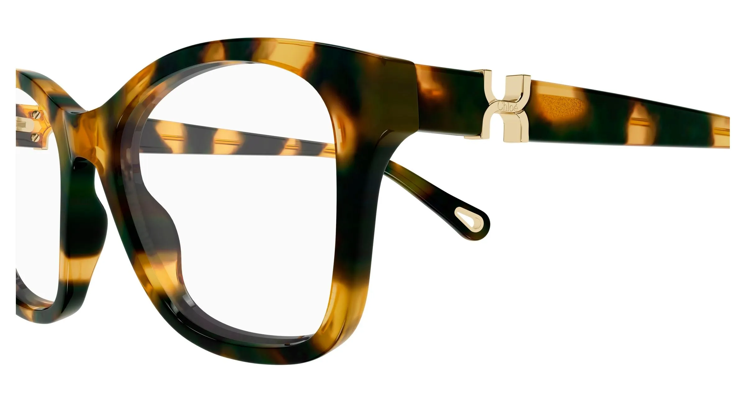 Chloé CH0334O 007 Montature da vista Acetato Havana Trasparente Cat Eye - immagine 3