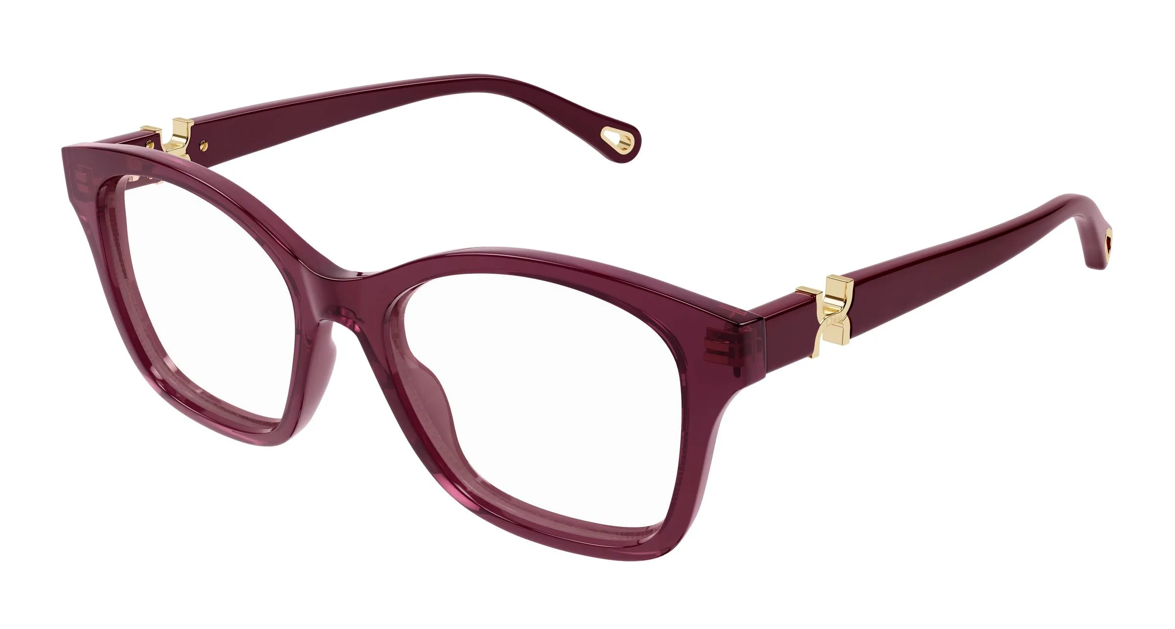 Chloé CH0334O 005 Montature da vista Acetato Bordeaux Trasparente Cat Eye - immagine 1