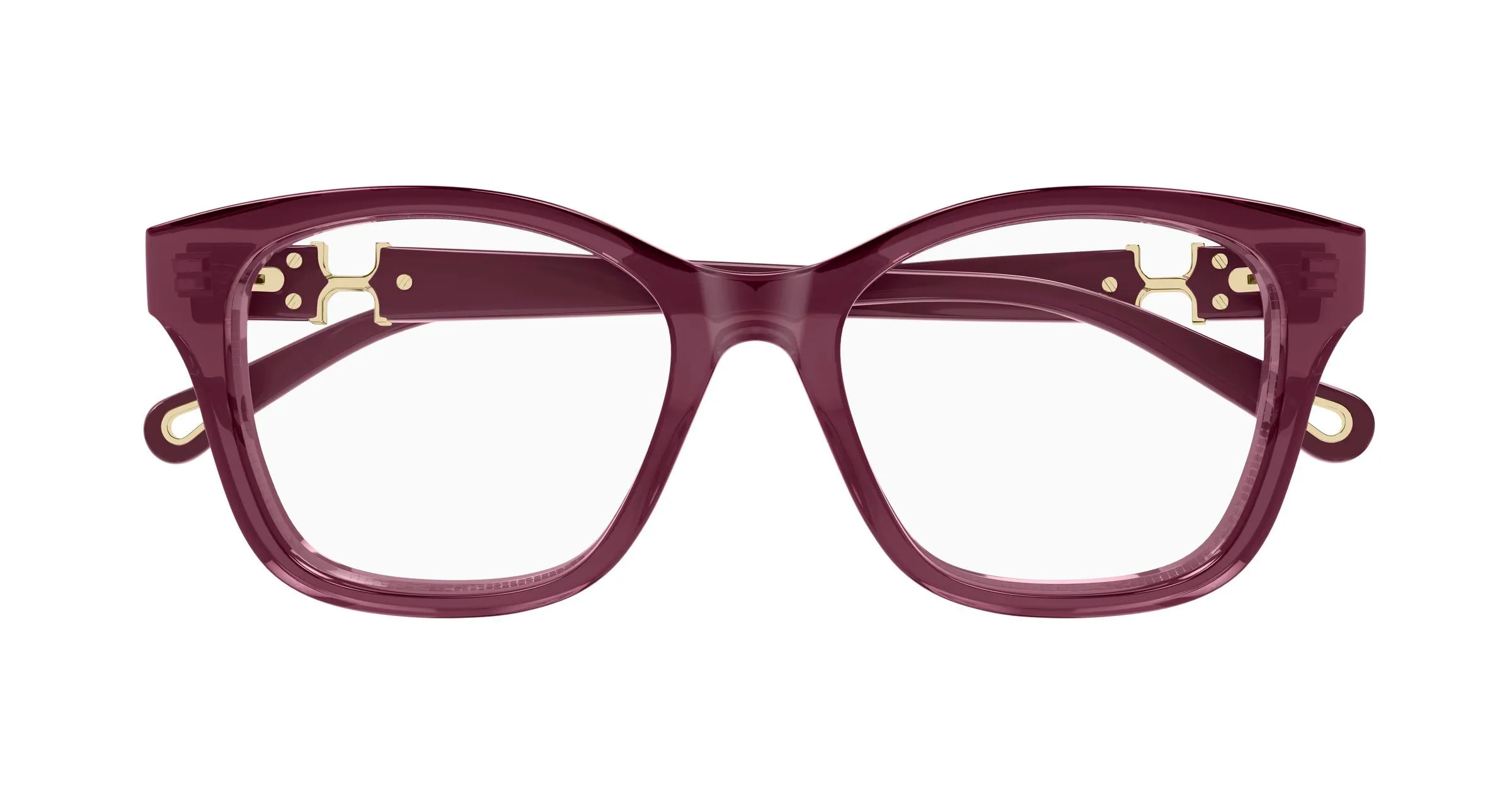 Chloé CH0334O 005 Montature da vista Acetato Bordeaux Trasparente Cat Eye - immagine 2
