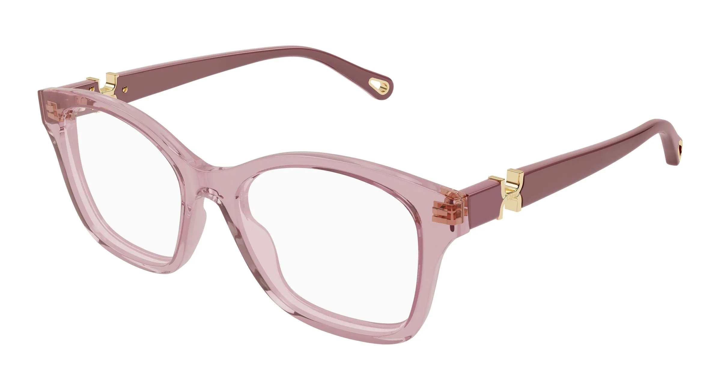 Chloé CH0334O 003 Montature da vista Acetato Rosa Trasparente Cat Eye - immagine 1