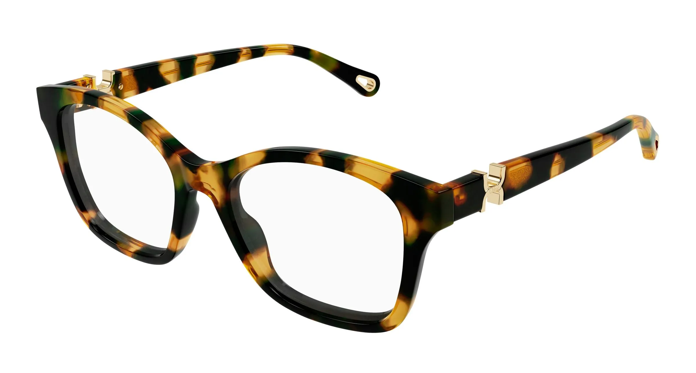 Chloé CH0334O 002 Montature da vista Acetato Havana Trasparente Cat Eye - immagine 1