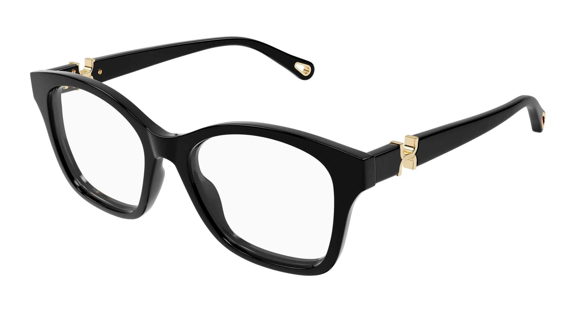 Chloé CH0334O 001 Montature da vista Acetato Nero Trasparente Cat Eye - immagine 1