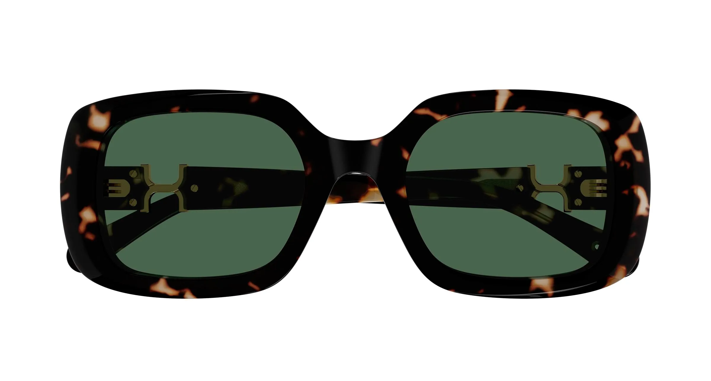 Chloé CH0333S 002 Occhiali da sole Acetato Havana Verde Squadrata - immagine 2