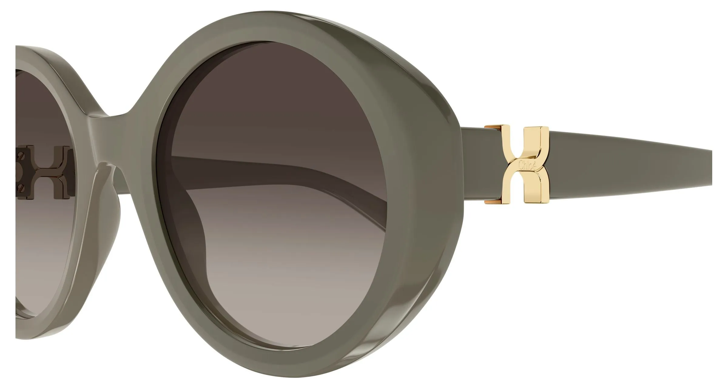 Chloé CH0332S 004 Occhiali da sole Acetato Verde Grigio Rotonda - immagine 3