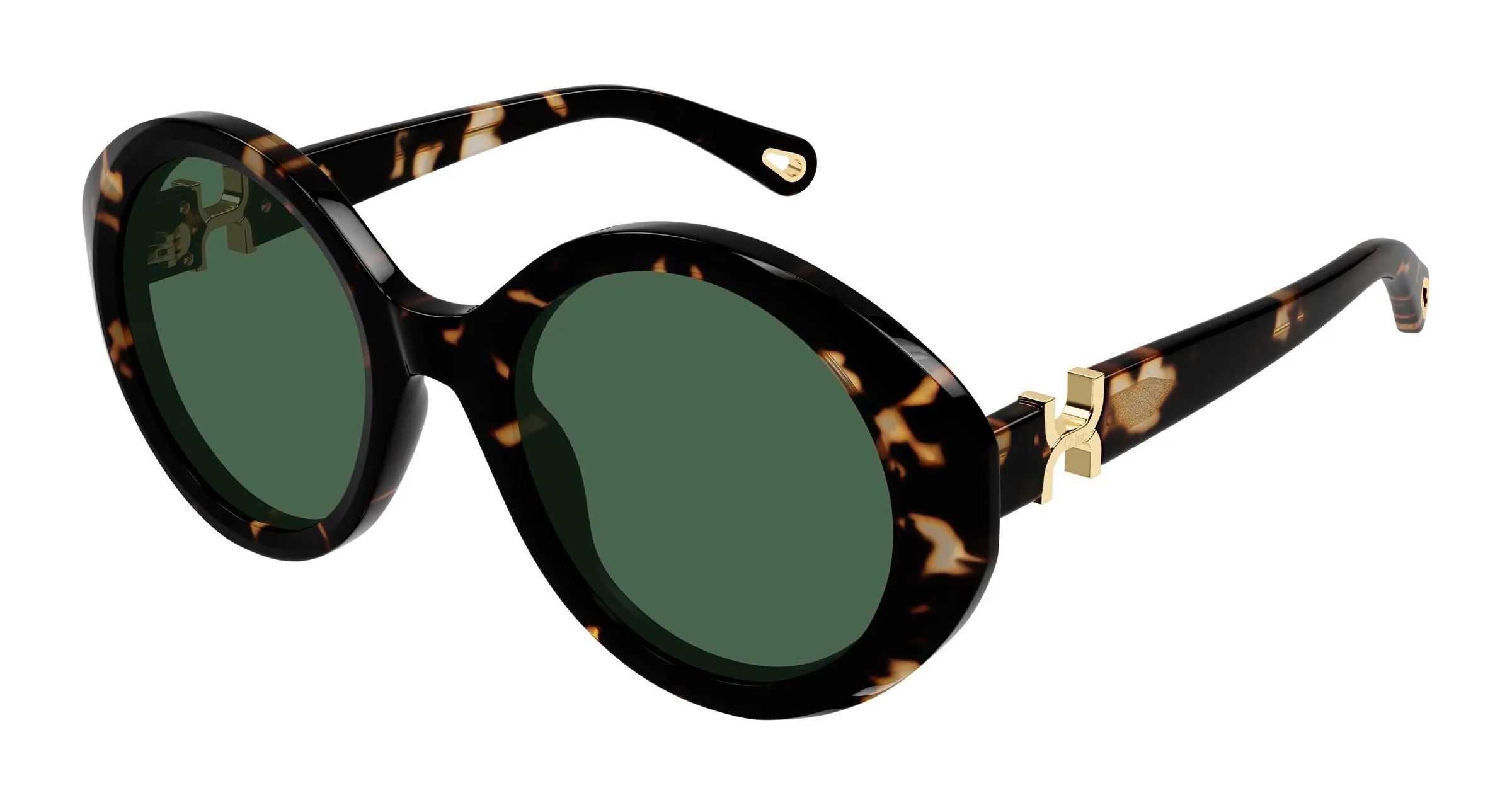 Chloé CH0332S 002 Occhiali da sole Acetato Havana Verde Rotonda - immagine 1
